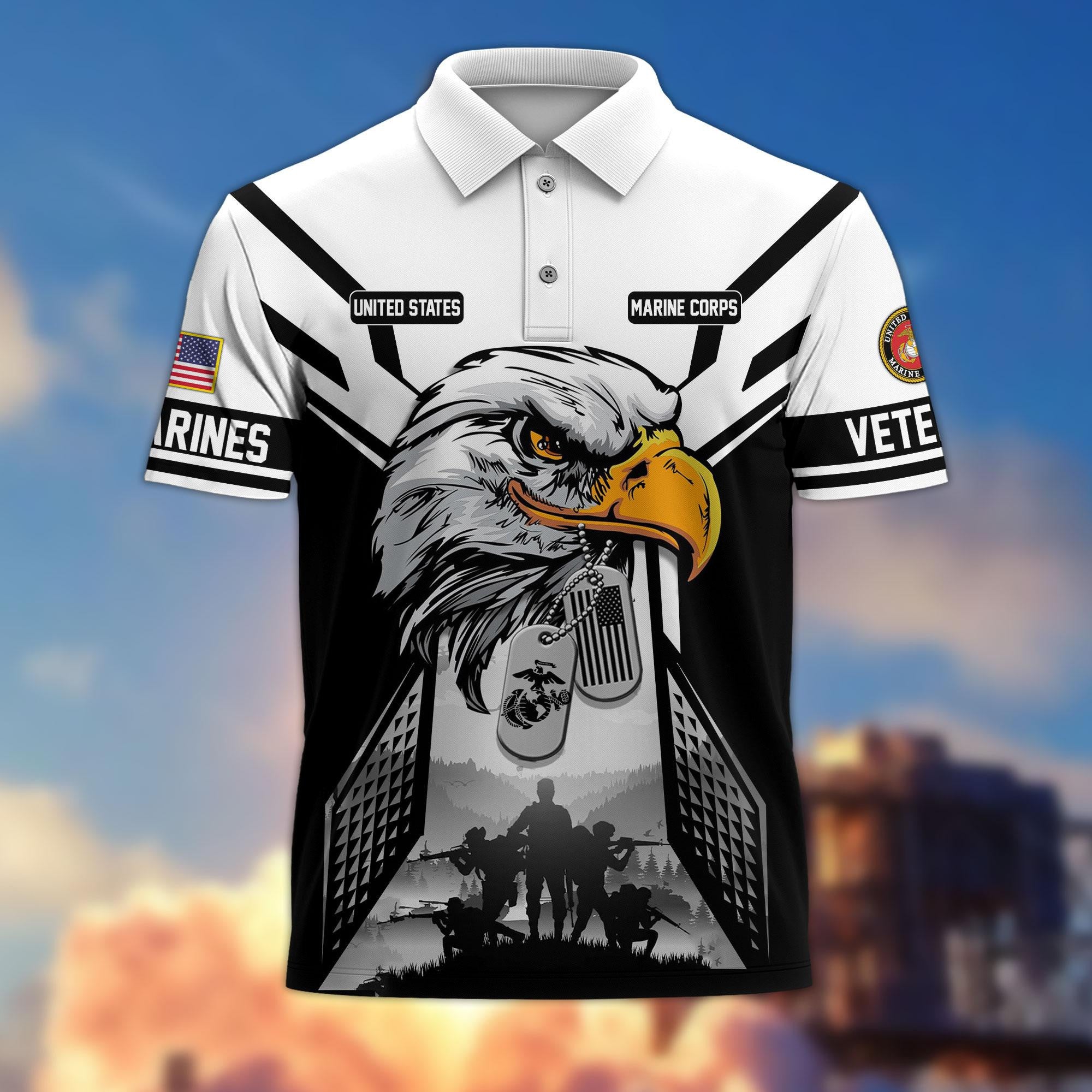 Premium US Veterans Polo Shirt BPHN240311, Gifts For US Veterans, Gifts On Father's Day, Armed Forces Day, Independence Day, Veterans Day.