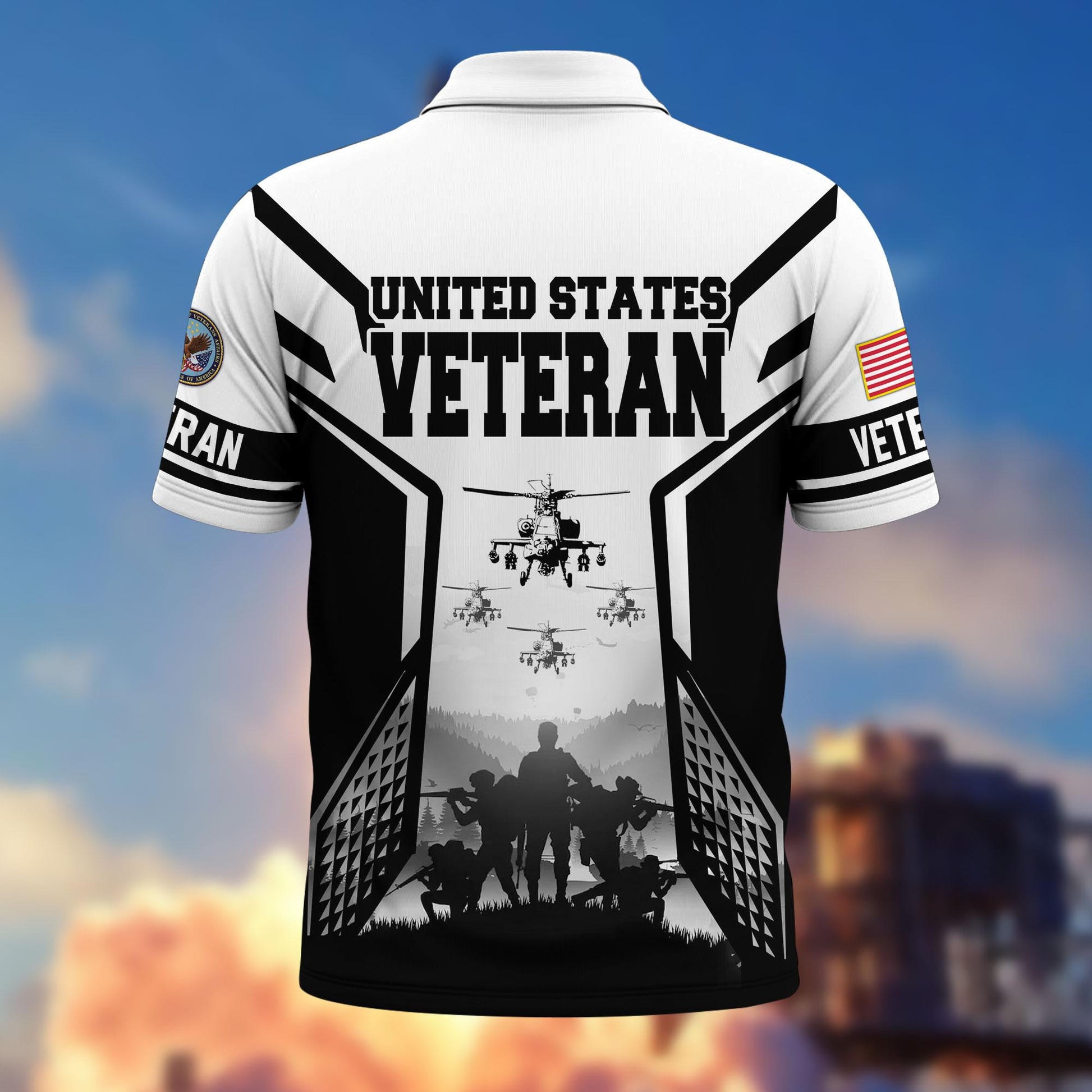 Premium US Veterans Polo Shirt BPHN240311, Gifts For US Veterans, Gifts On Father's Day, Armed Forces Day, Independence Day, Veterans Day.