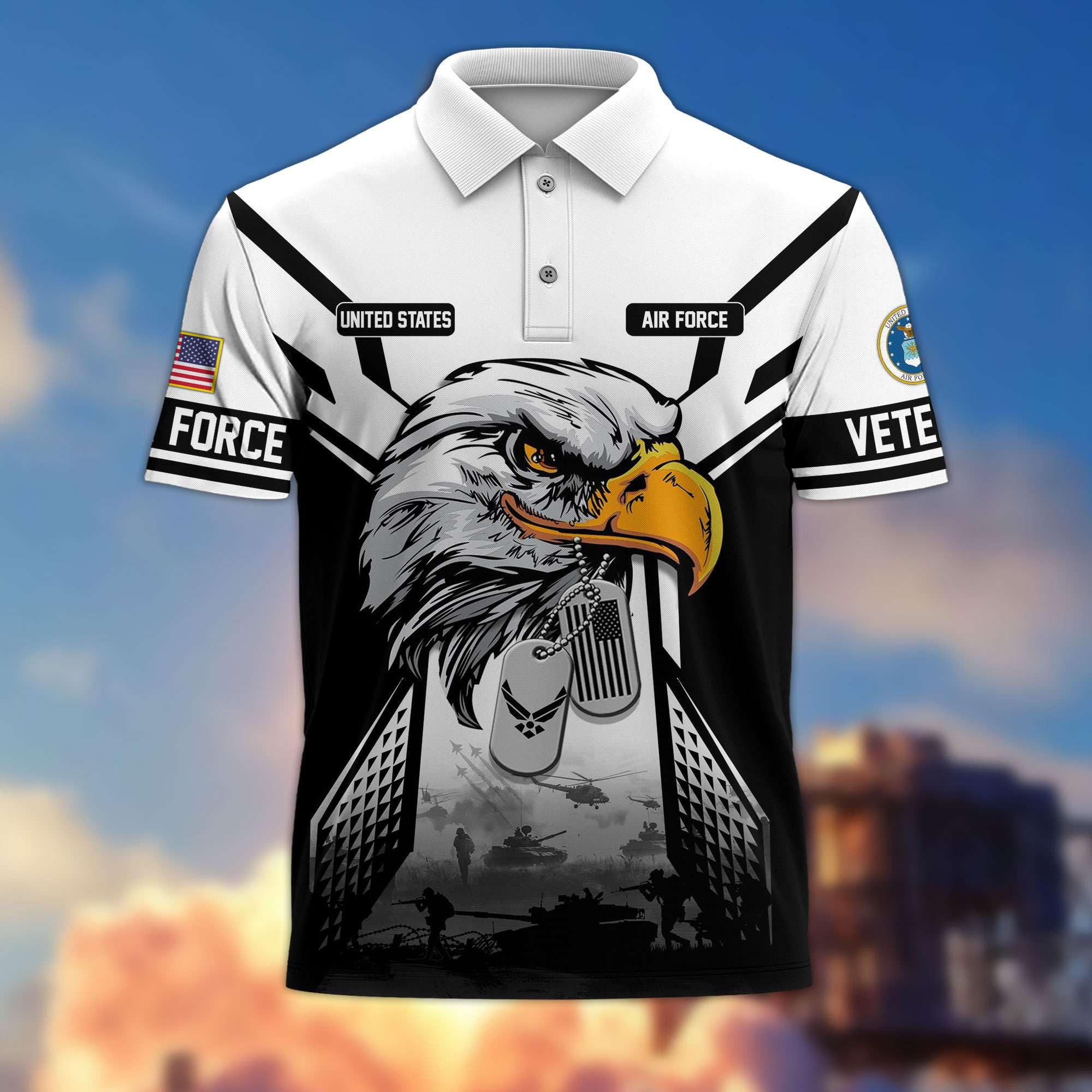 Premium US Veterans Polo Shirt BPHN240311, Gifts For US Veterans, Gifts On Father's Day, Armed Forces Day, Independence Day, Veterans Day.