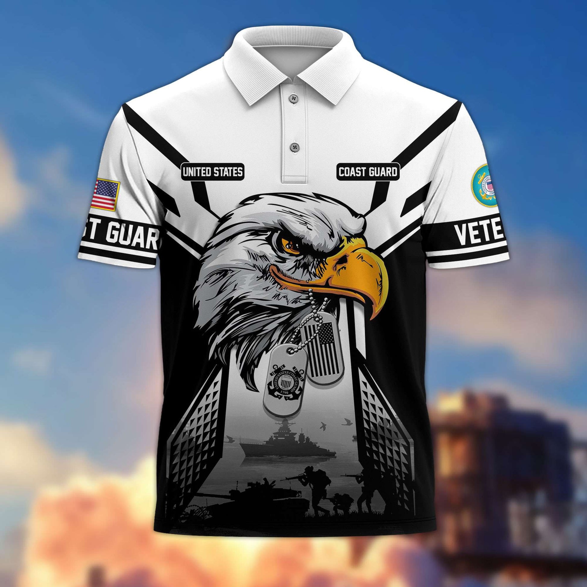 Premium US Veterans Polo Shirt BPHN240311, Gifts For US Veterans, Gifts On Father's Day, Armed Forces Day, Independence Day, Veterans Day.