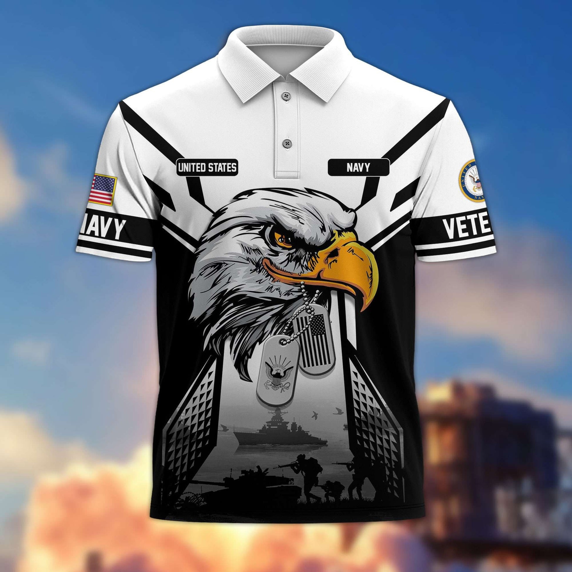 Premium US Veterans Polo Shirt BPHN240311, Gifts For US Veterans, Gifts On Father's Day, Armed Forces Day, Independence Day, Veterans Day.