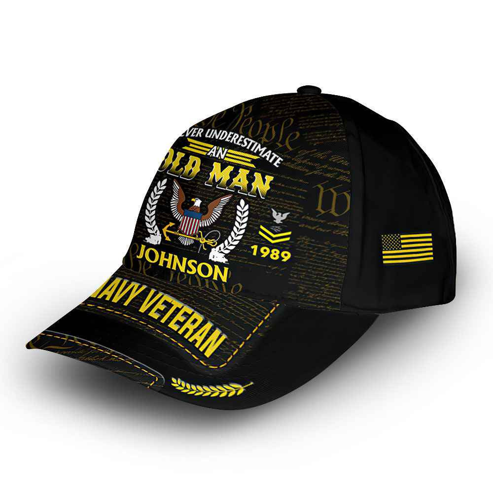 Premium Custom US Navy Cap VPVC014402, Gifts For Navy Veteran, Best Gifts On Father's Day, Armed Forces Day, Independence Day, Veterans Day.