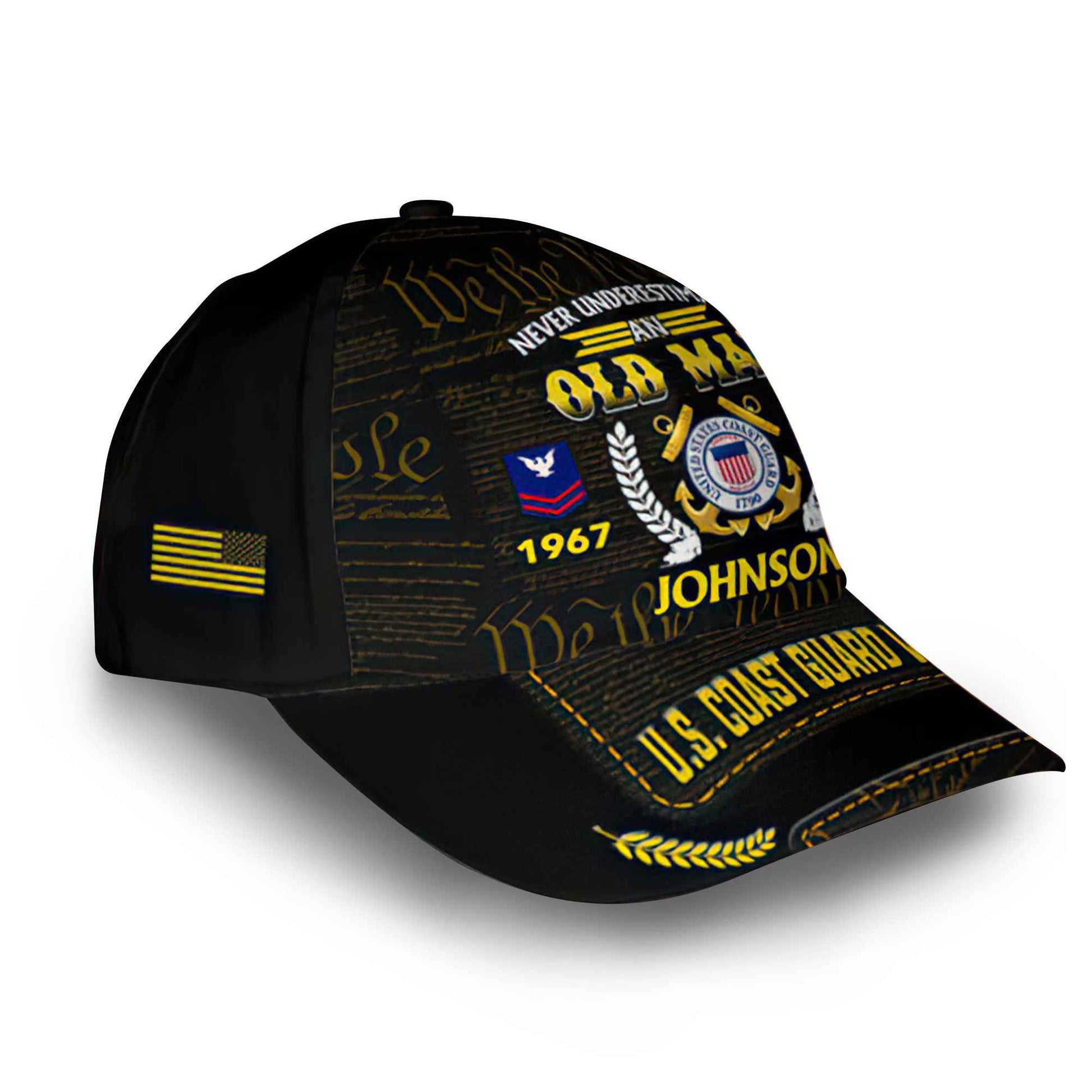 Premium Custom USCG Cap VPVC014405, Gifts For Coast Guard Veteran, Best Gifts On Father's Day, Armed Forces Day, Independence Day, Veterans Day.