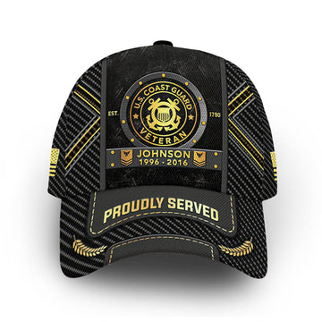 Premium Custom USCG Cap VPVC014510, Gifts For Coast Guard Veteran, Best Gifts On Father's Day, Armed Forces Day, Independence Day, Veterans Day.