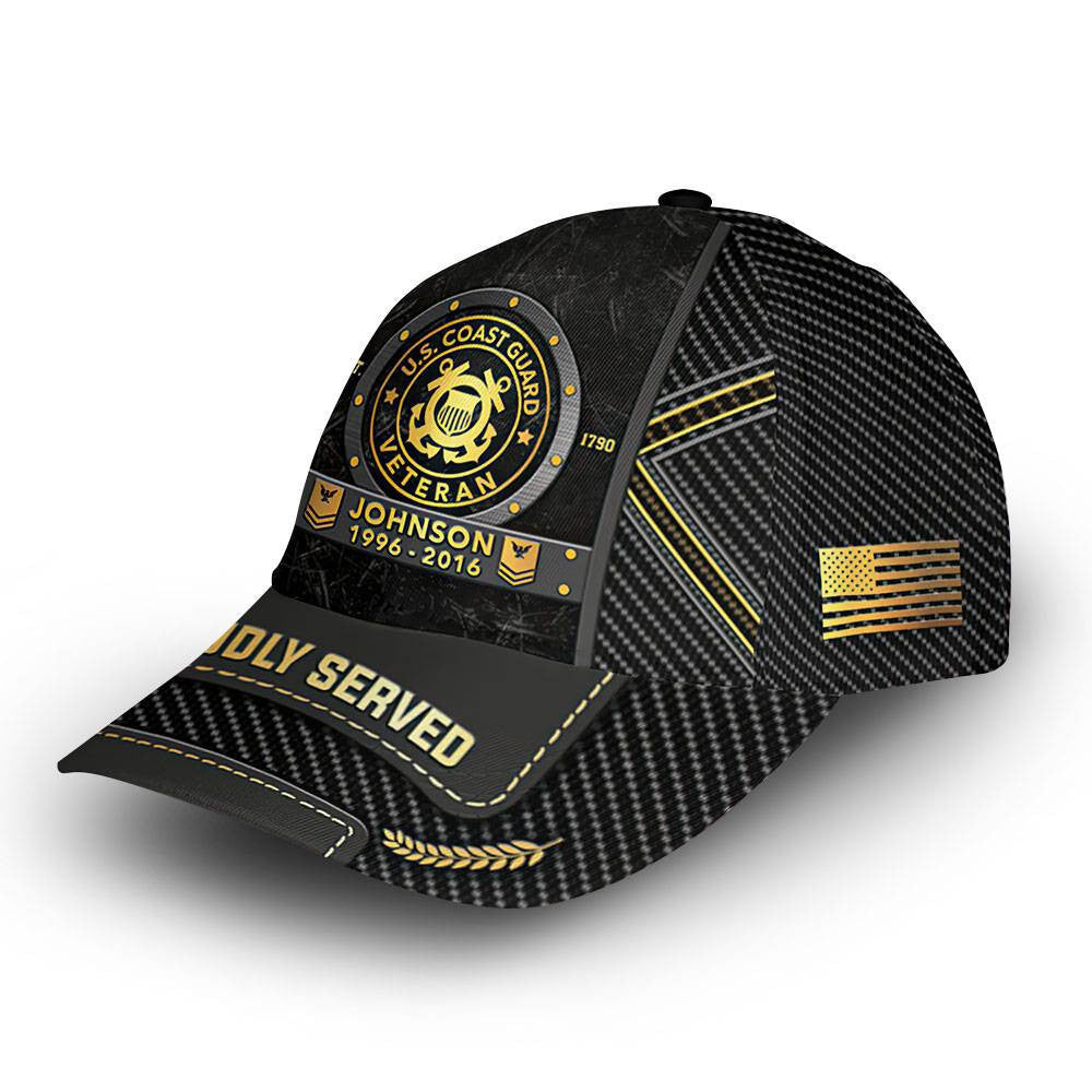 Premium Custom USCG Cap VPVC014510, Gifts For Coast Guard Veteran, Best Gifts On Father's Day, Armed Forces Day, Independence Day, Veterans Day.