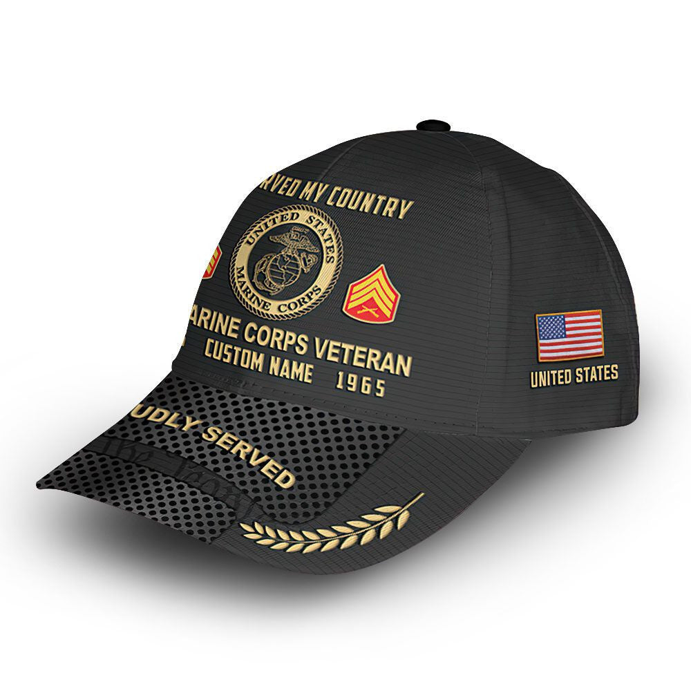 USMC Custom Cap VPVC014703, Gifts For Marine Veteran, Best Gifts On Father's Day, Armed Forces Day, Independence Day, Veterans Day.