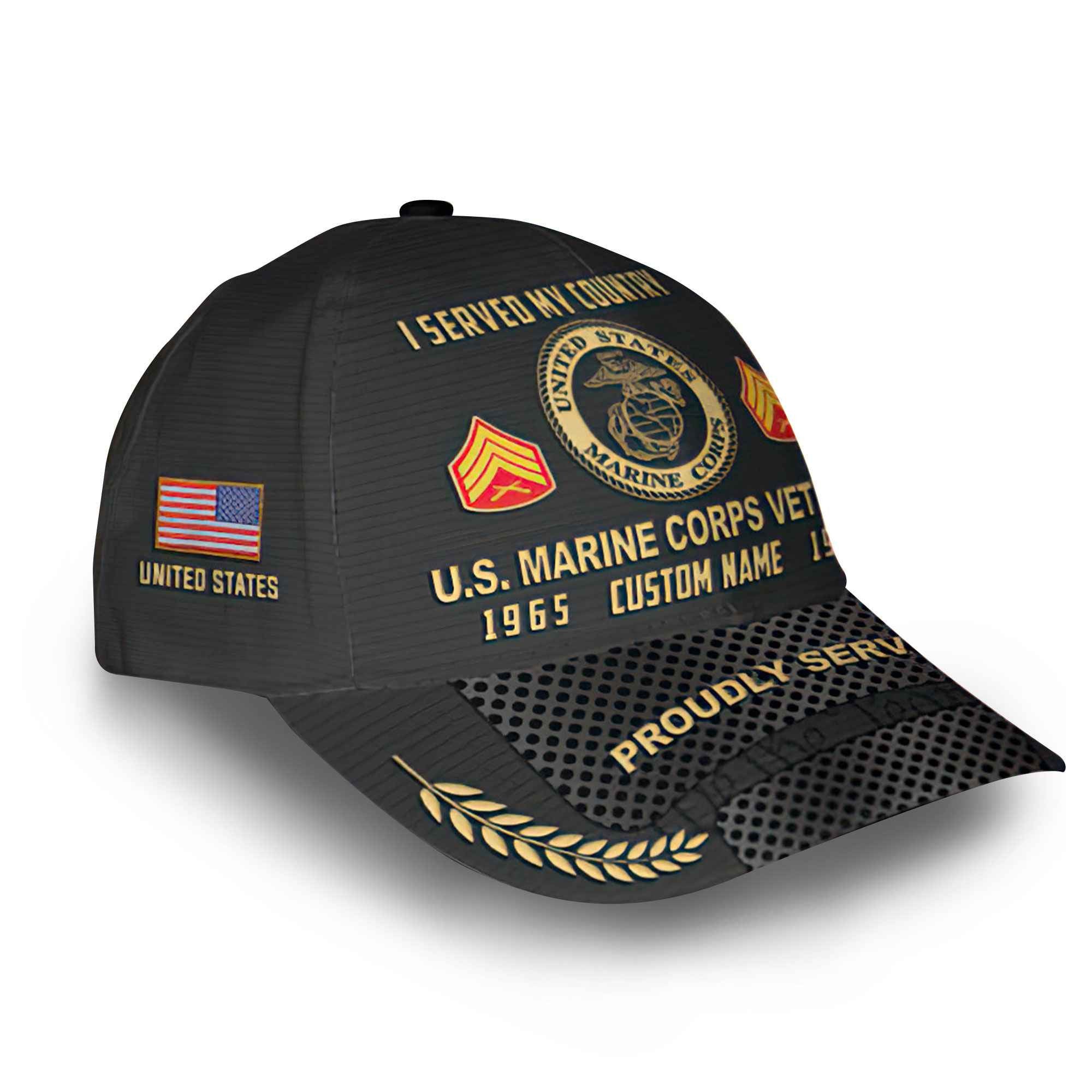 Premium Custom USMC Cap VPVC014803, Gifts For Marine Veteran, Best Gifts On Father's Day, Armed Forces Day, Independence Day, Veterans Day.