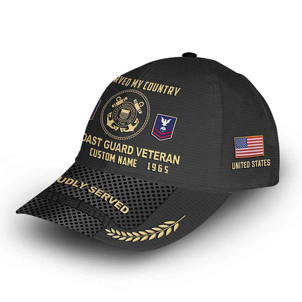 Premium Custom USCG Cap VPVC014805, Gifts For Coast Guard Veteran, Best Gifts On Father's Day, Armed Forces Day, Independence Day, Veterans Day.