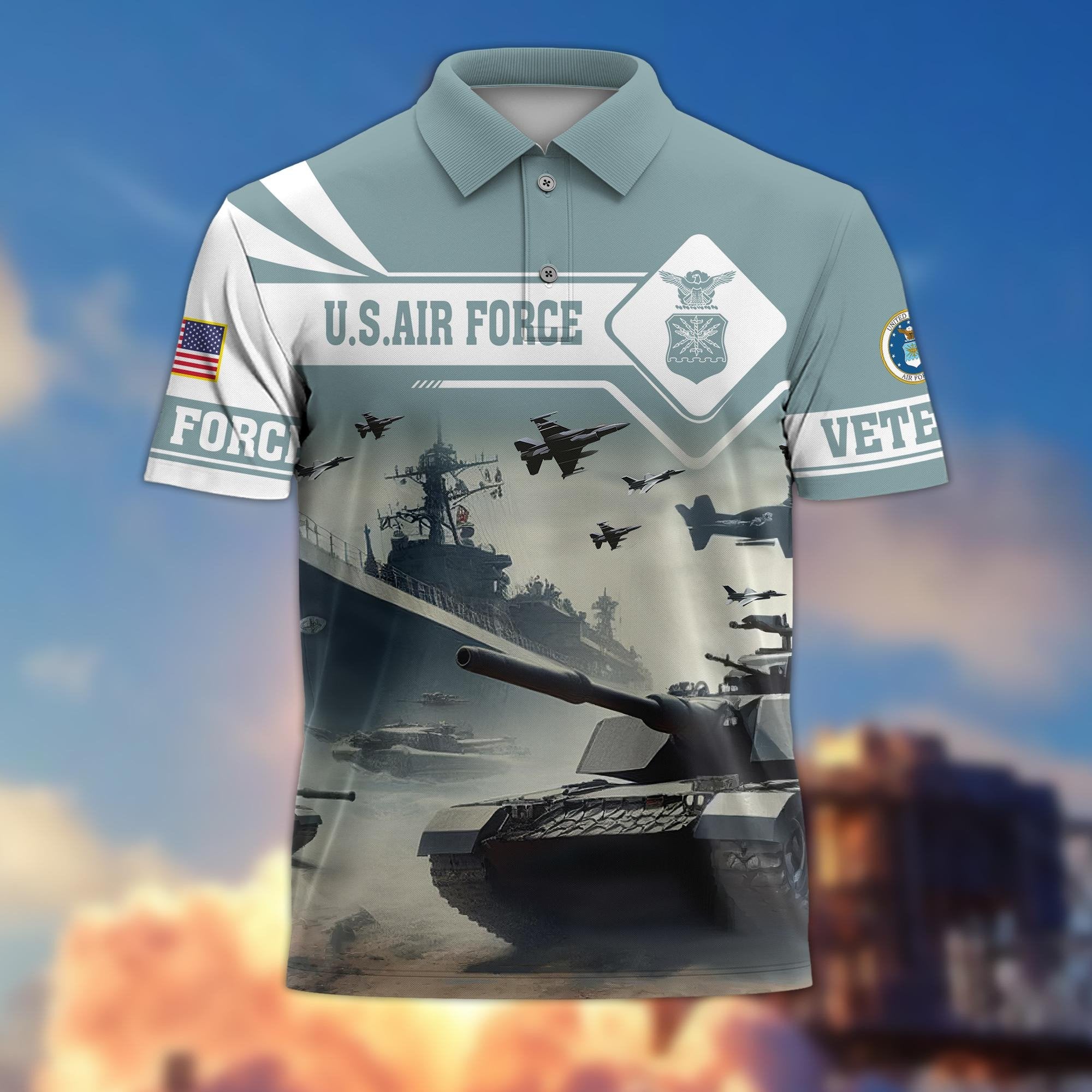 Premium US Veterans Polo Shirt BPVC260301, Gifts For US Veterans, Gifts On Father's Day, Armed Forces Day, Independence Day, Veterans Day.