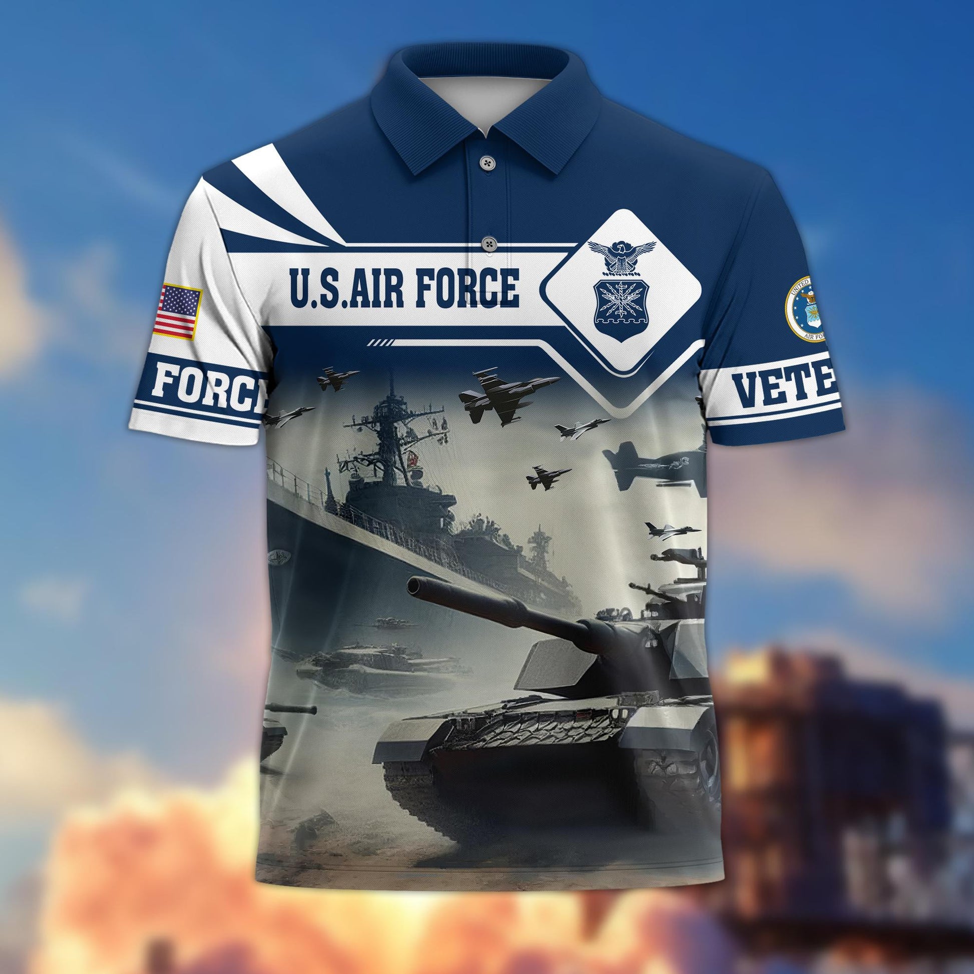 Premium US Veterans Polo Shirt BPVC260301, Gifts For US Veterans, Gifts On Father's Day, Armed Forces Day, Independence Day, Veterans Day.