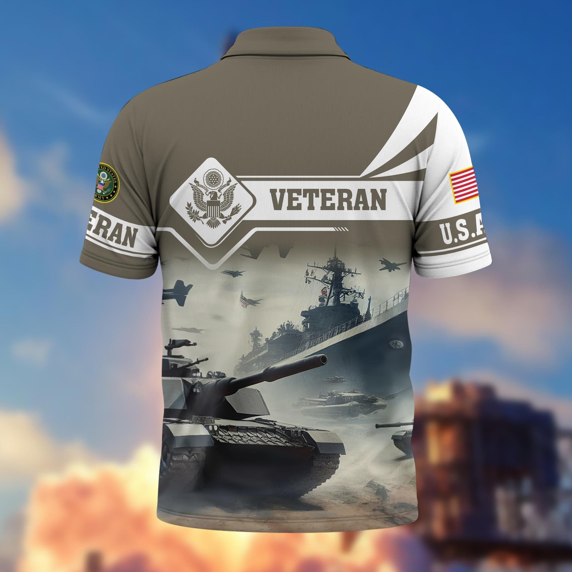 Premium US Veterans Polo Shirt BPVC260301, Gifts For US Veterans, Gifts On Father's Day, Armed Forces Day, Independence Day, Veterans Day.