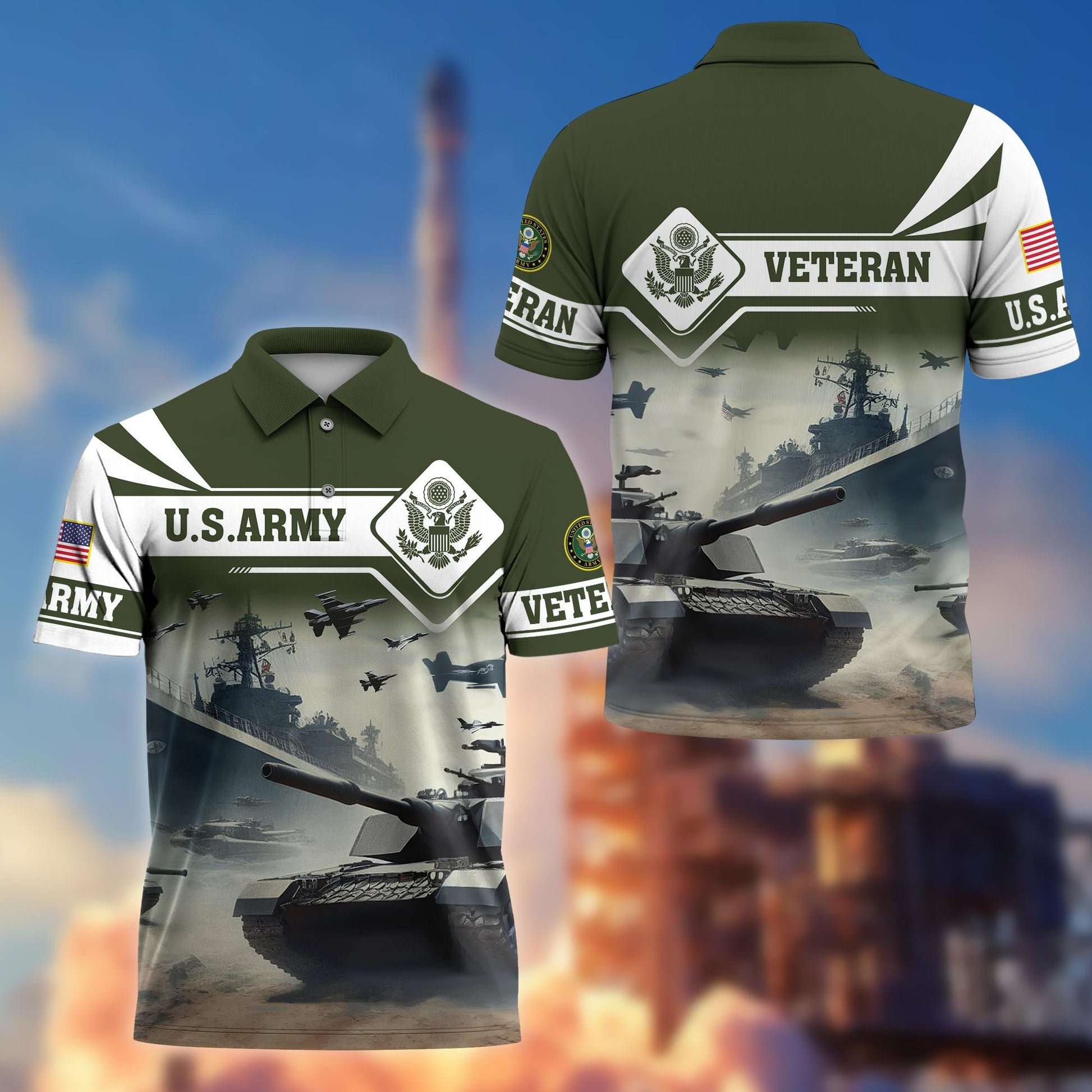 Premium US Veterans Polo Shirt BPVC260301, Gifts For US Veterans, Gifts On Father's Day, Armed Forces Day, Independence Day, Veterans Day.