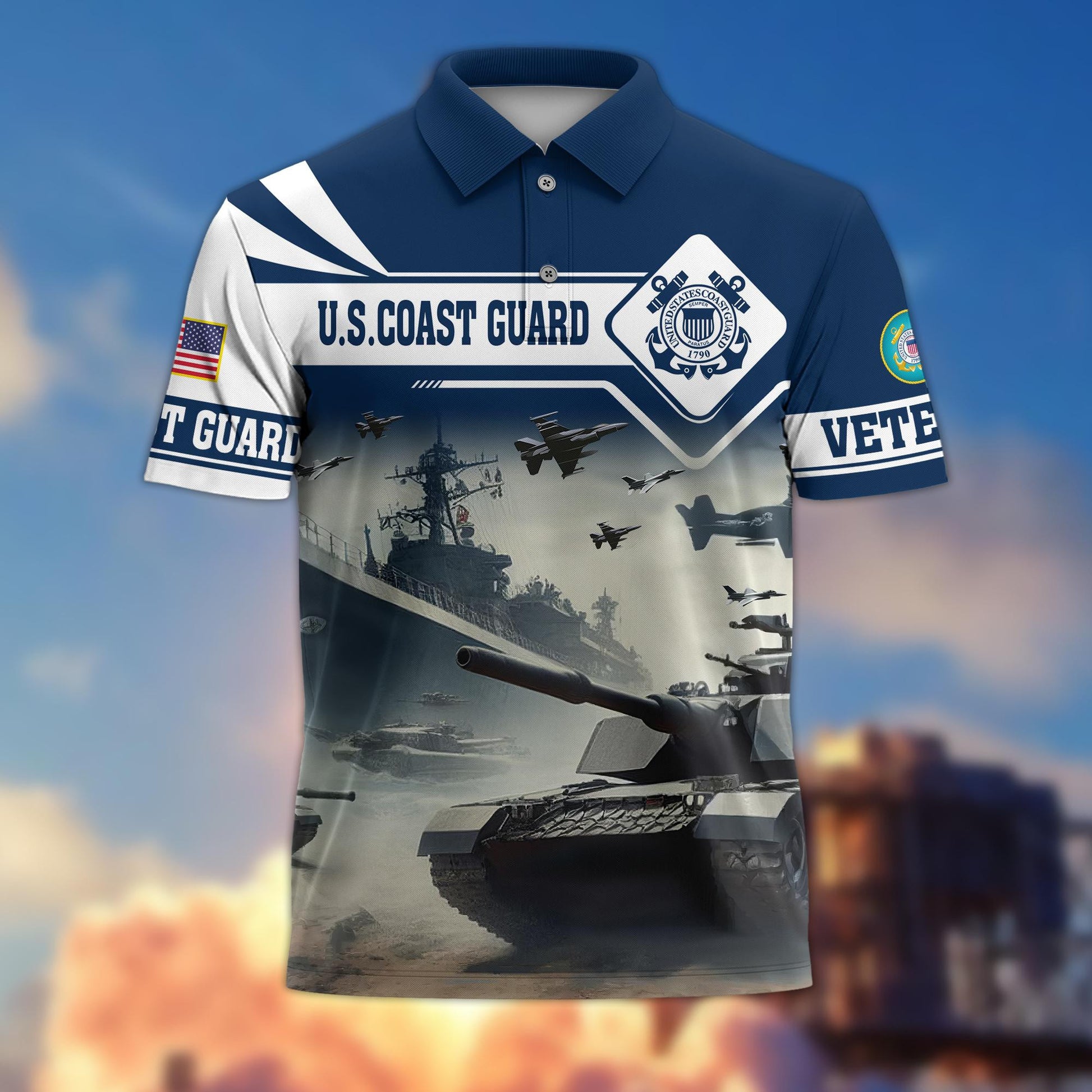 Premium US Veterans Polo Shirt BPVC260301, Gifts For US Veterans, Gifts On Father's Day, Armed Forces Day, Independence Day, Veterans Day.