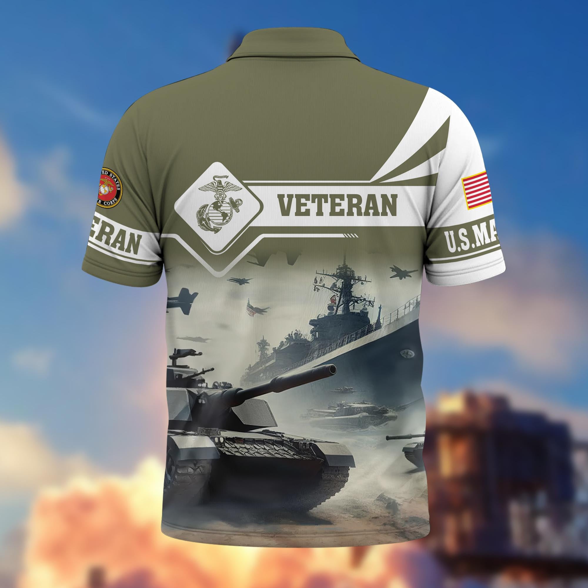 Premium US Veterans Polo Shirt BPVC260301, Gifts For US Veterans, Gifts On Father's Day, Armed Forces Day, Independence Day, Veterans Day.