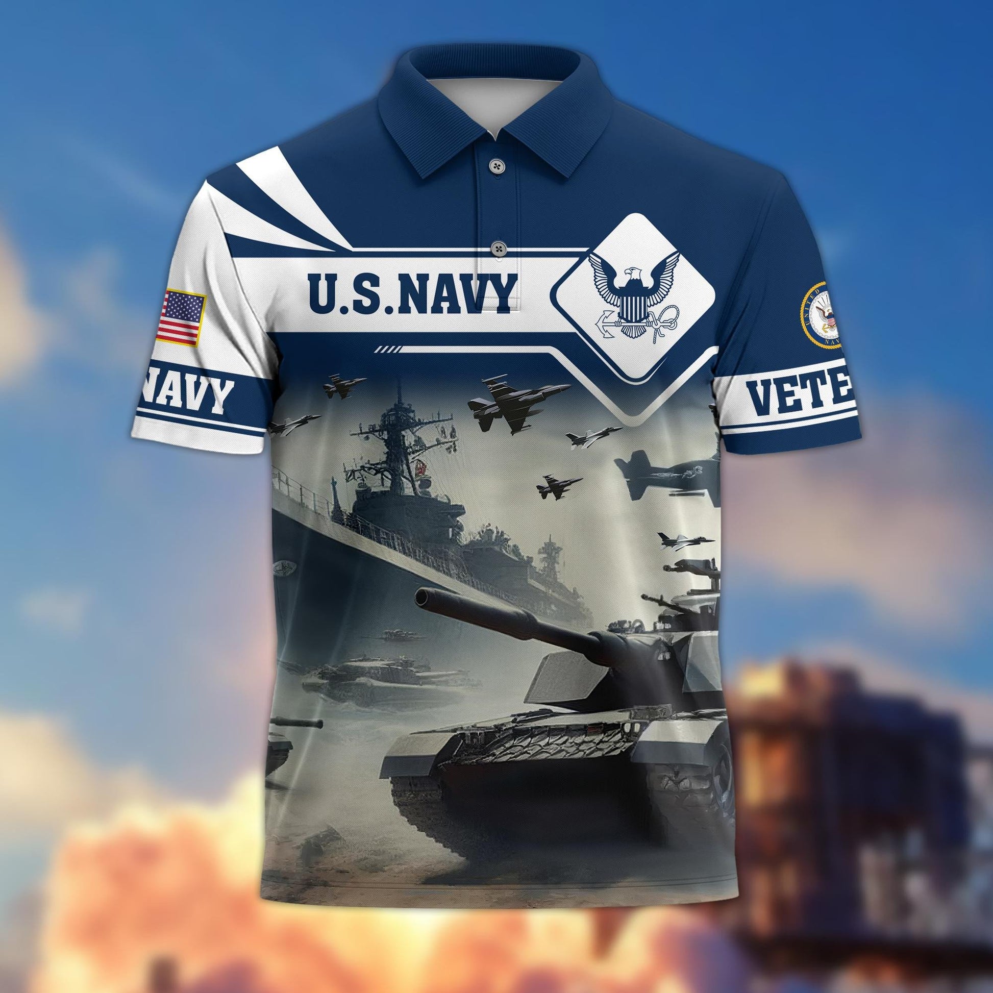 Premium US Veterans Polo Shirt BPVC260301, Gifts For US Veterans, Gifts On Father's Day, Armed Forces Day, Independence Day, Veterans Day.