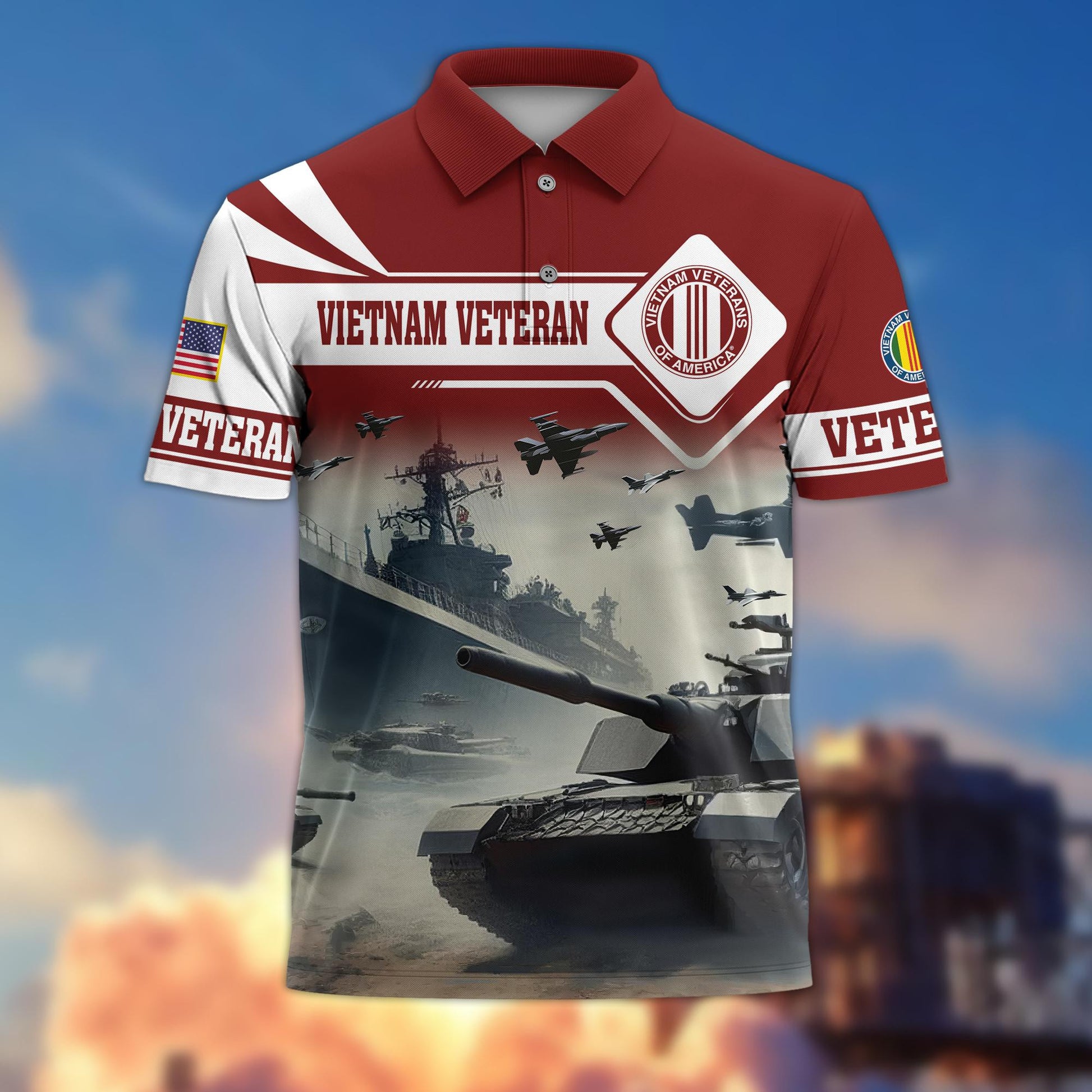 Premium US Veterans Polo Shirt BPVC260301, Gifts For US Veterans, Gifts On Father's Day, Armed Forces Day, Independence Day, Veterans Day.