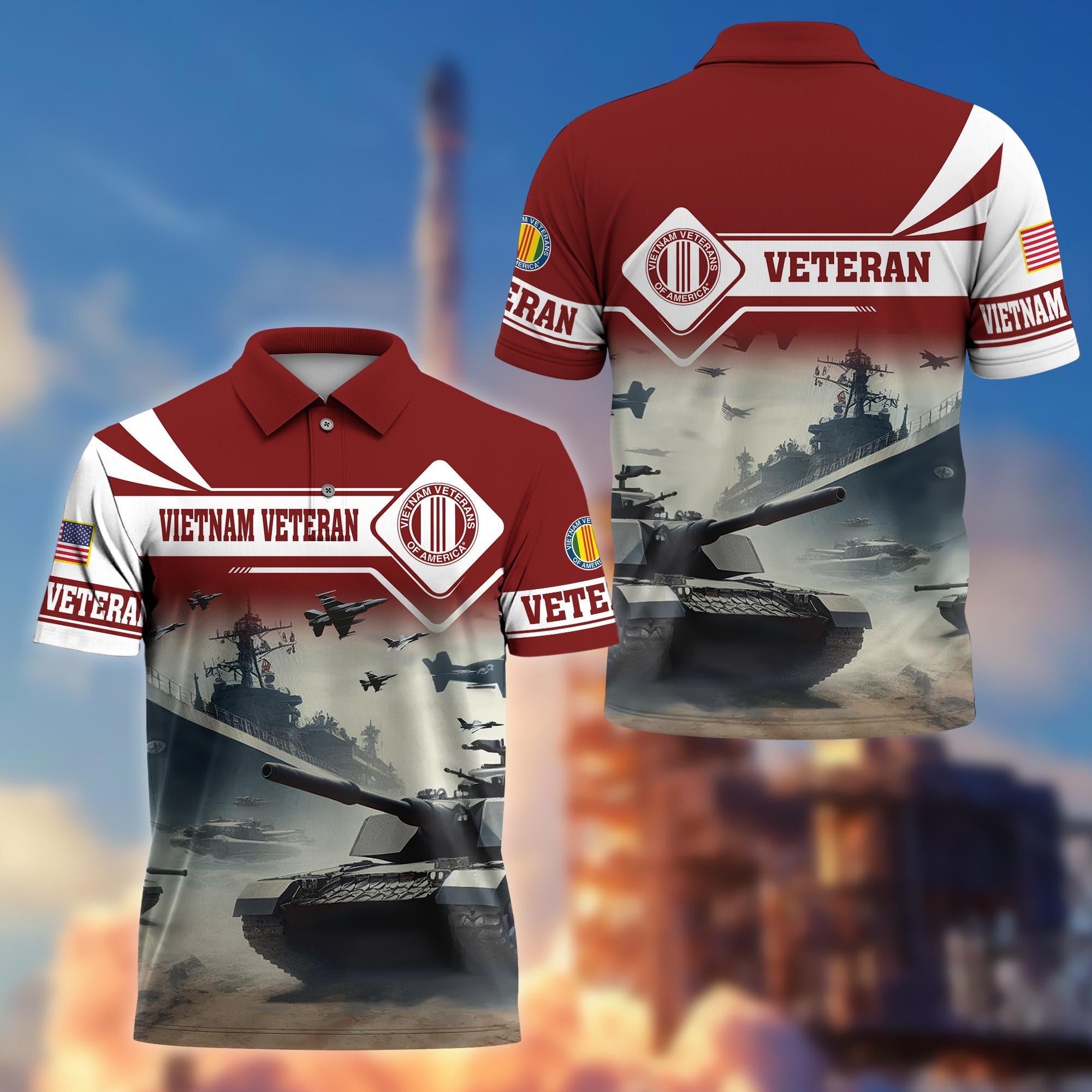 Premium US Veterans Polo Shirt BPVC260301, Gifts For US Veterans, Gifts On Father's Day, Armed Forces Day, Independence Day, Veterans Day.