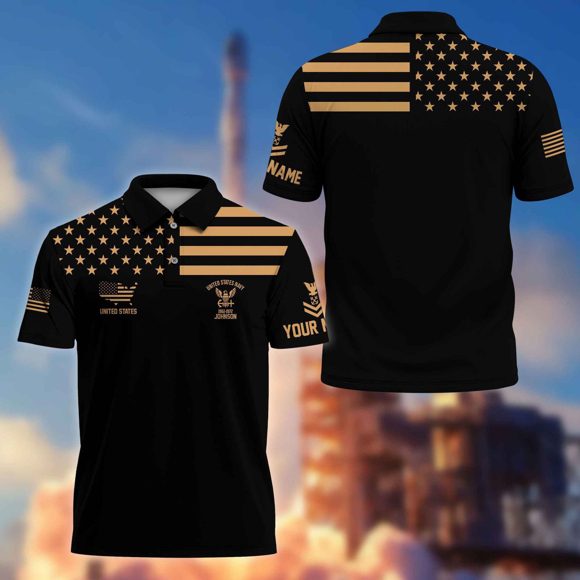 US Navy Custom Polo Shirt VPVC214002, Gifts For Navy Veteran, Best Gifts On Father's Day, Armed Forces Day, Independence Day, Veterans Day.