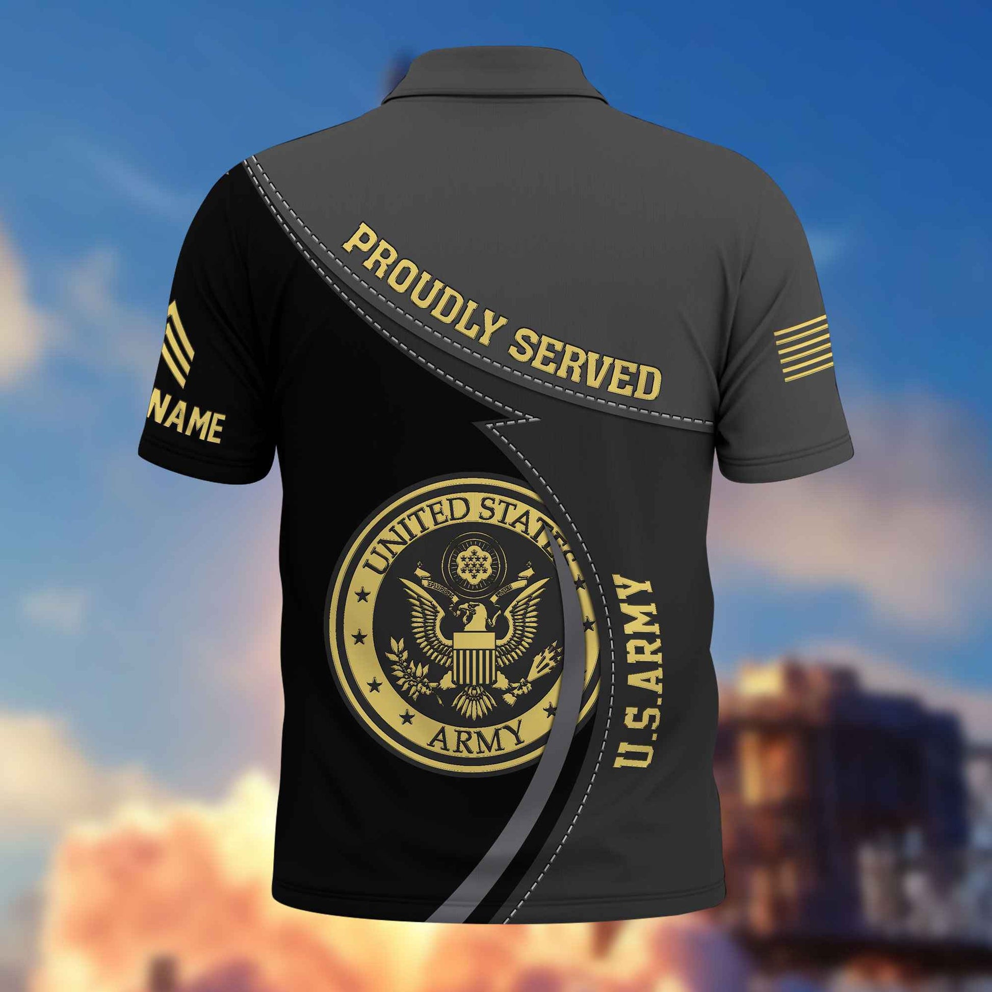 Premium US Army Polo Shirt VPVC214101, Custom Name, Rank, Year, Gifts For Army Veteran, Best Gifts On Father's Day, Armed Forces Day, Independence Day, Veterans Day.