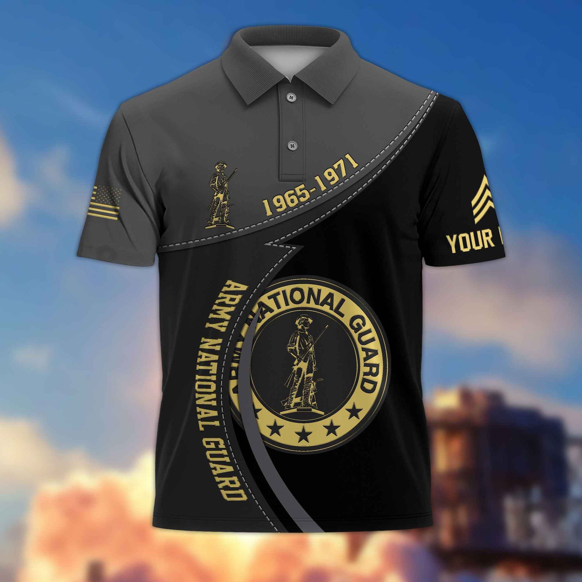 Premium US Army National Guard Polo Shirt VPVC214108, Custom Name, Rank, Year, Gifts For Army National Guard Veteran, Best Gifts On Father's Day, Armed Forces Day, Independence Day, Veterans Day.