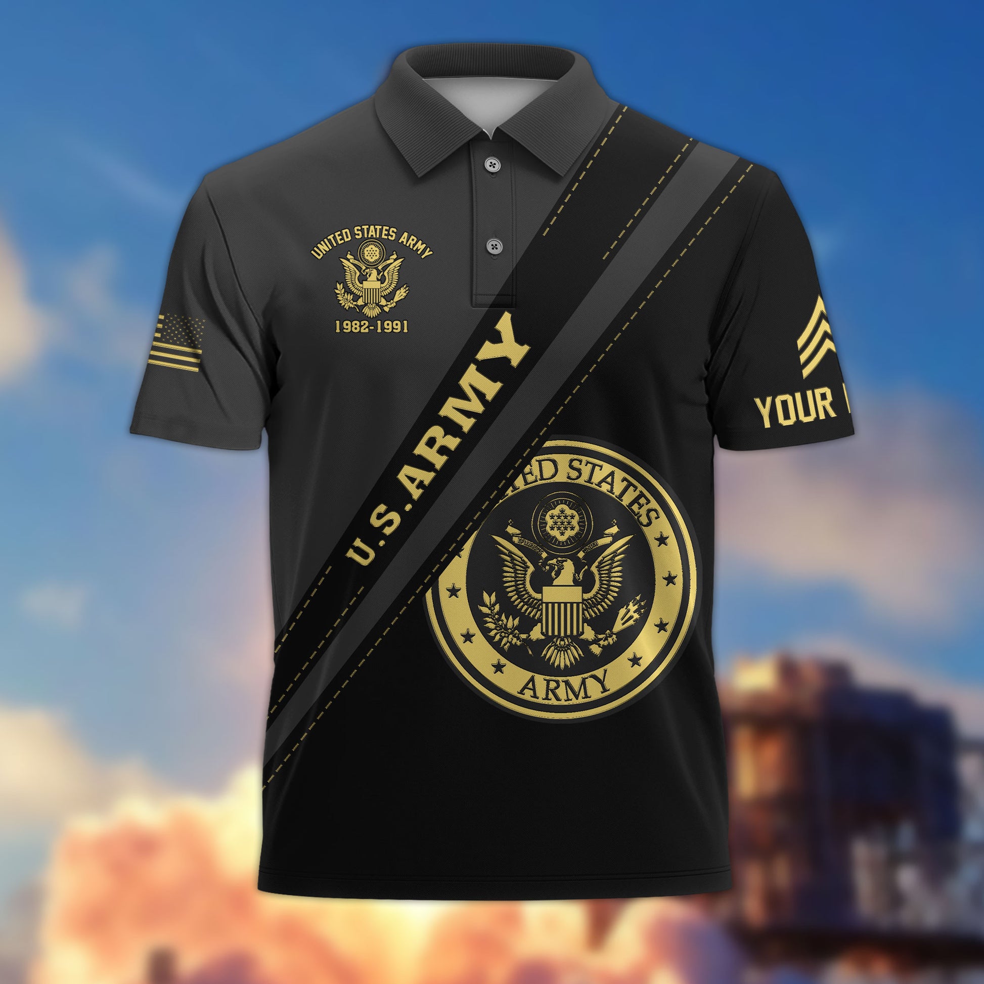 Premium Custom US Army Polo Shirt VPVC214201, Gifts For Army Veteran, Best Gifts On Father's Day, Armed Forces Day, Independence Day, Veterans Day.