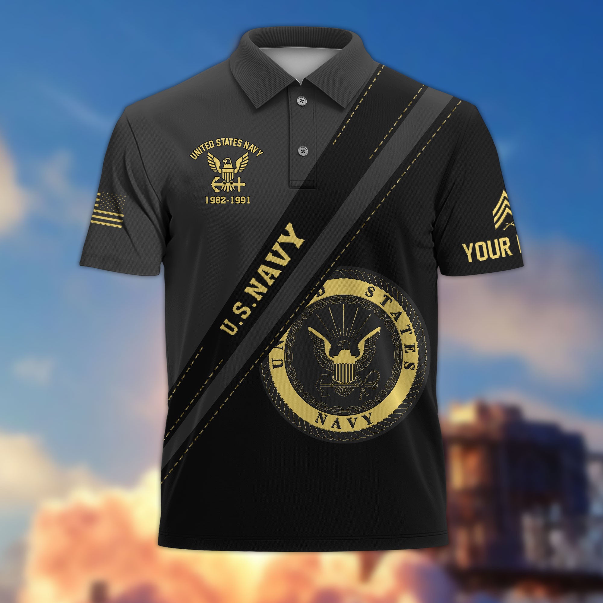 Premium Custom US Navy Polo Shirt VPVC214202, Gifts For Navy Veteran, Best Gifts On Father's Day, Armed Forces Day, Independence Day, Veterans Day.