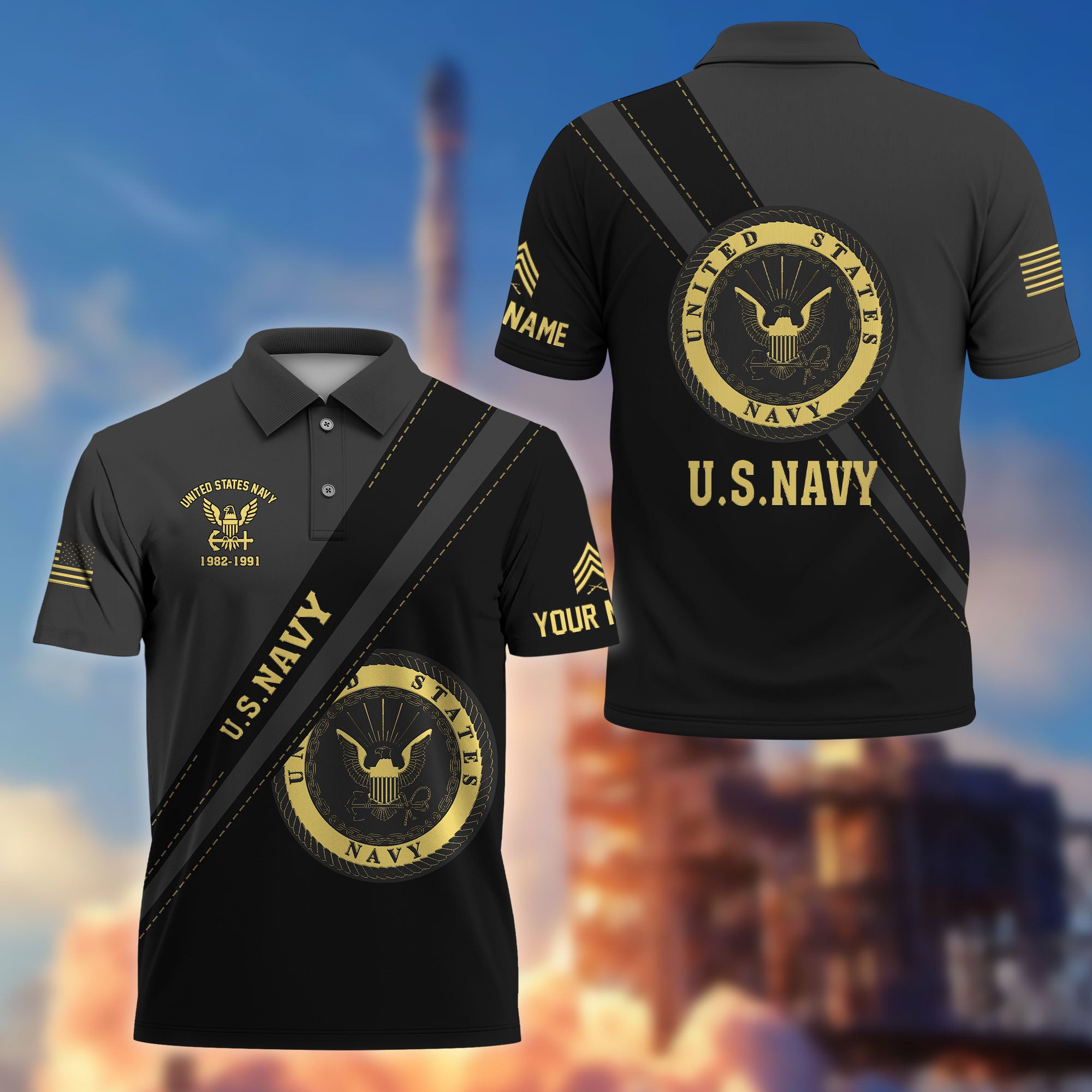 Premium Custom US Navy Polo Shirt VPVC214202, Gifts For Navy Veteran, Best Gifts On Father's Day, Armed Forces Day, Independence Day, Veterans Day.