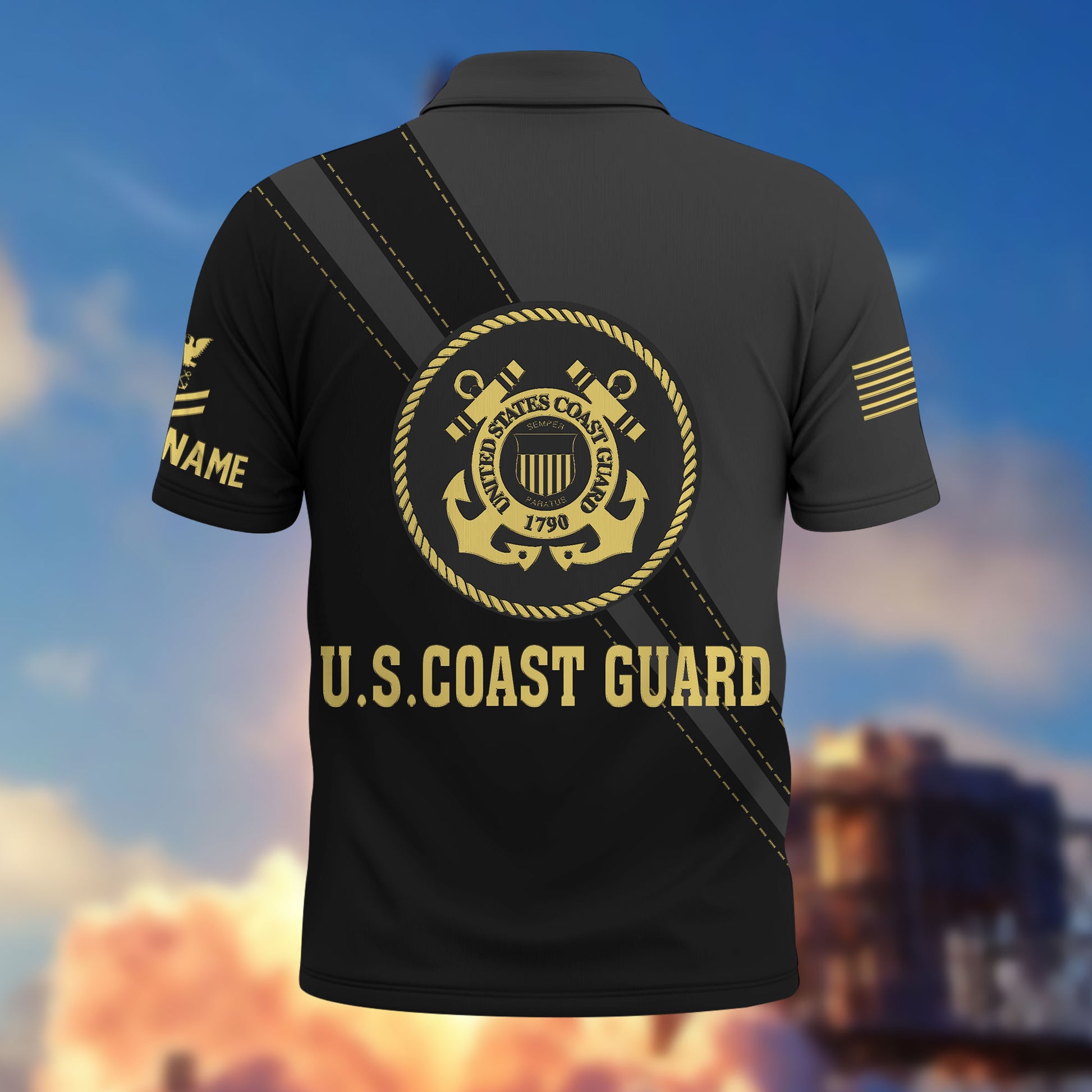 Premium Custom USCG Polo Shirt VPVC214205, Gifts For Coast Guard Veteran, Best Gifts On Father's Day, Armed Forces Day, Independence Day, Veterans Day.