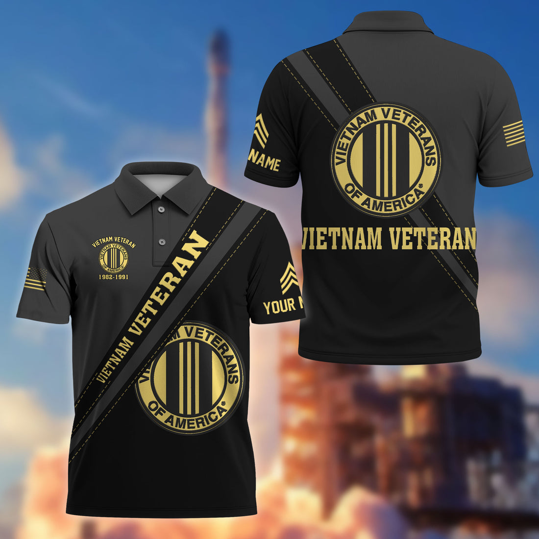 Premium Custom Vietnam Veteran Polo Shirt VPVC214206, Gifts For Vietnam Veteran, Best Gifts On Father's Day, Armed Forces Day, Independence Day, Veterans Day.