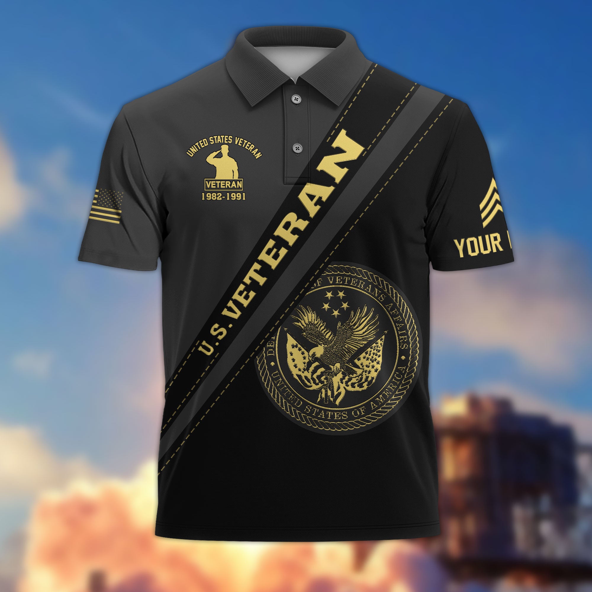 Premium Custom US Veteran Polo Shirt VPVC214207, Gifts For US Veteran, Best Gifts On Father's Day, Armed Forces Day, Independence Day, Veterans Day.