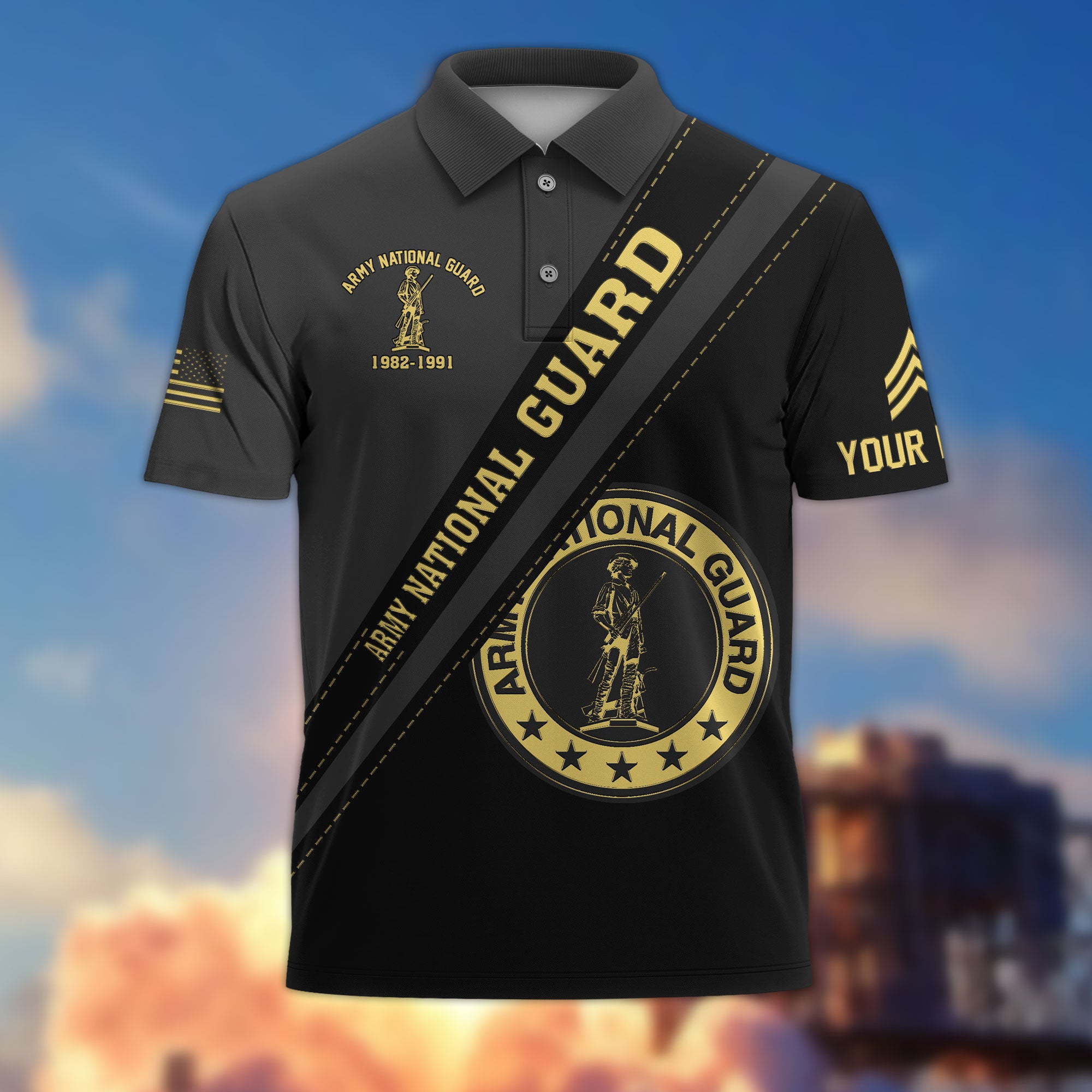 Premium Custom US Army National Guard Polo Shirt VPVC214208, Gifts For Army National Guard Veteran, Best Gifts On Father's Day, Armed Forces Day, Independence Day, Veterans Day.