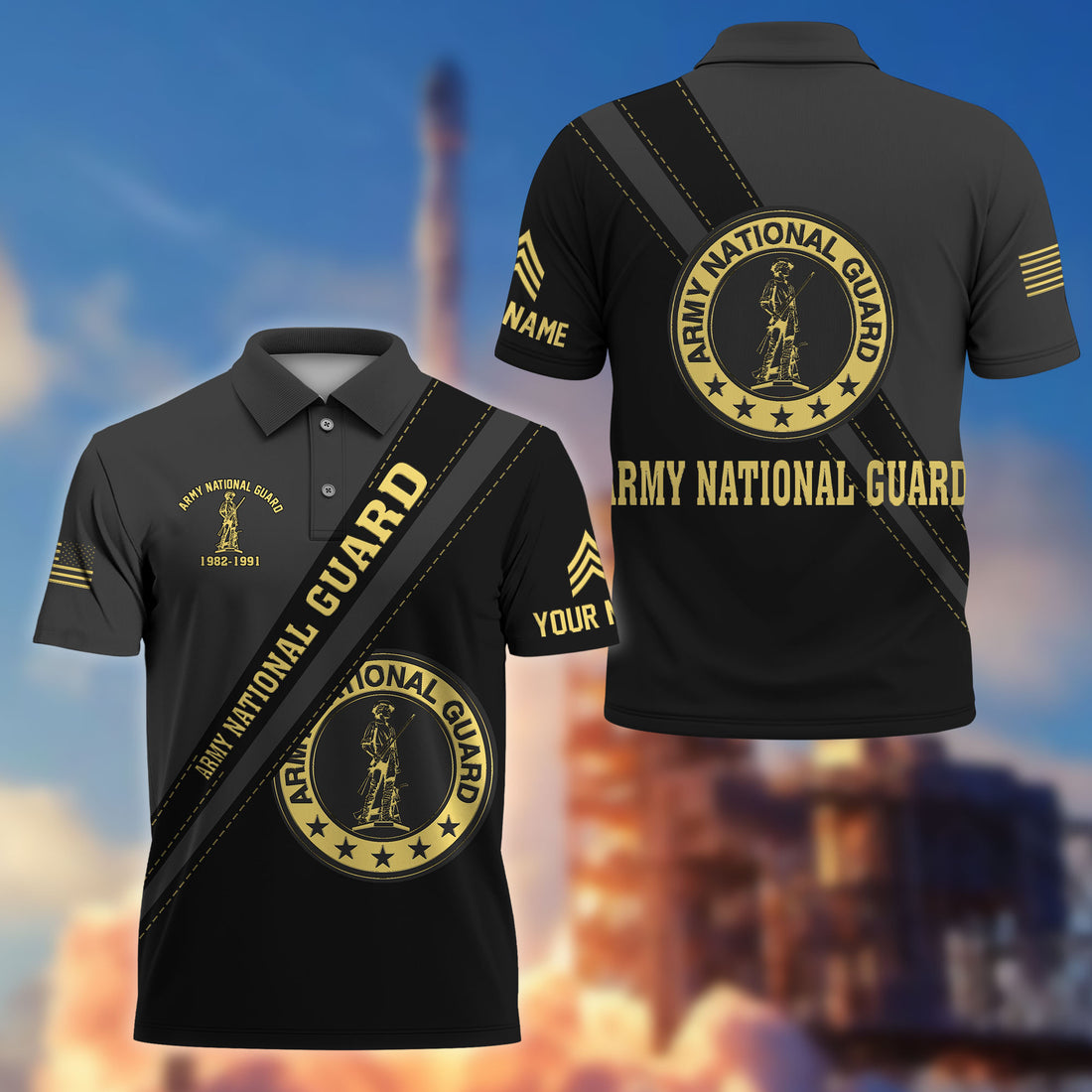 Premium Custom US Army National Guard Polo Shirt VPVC214208, Gifts For Army National Guard Veteran, Best Gifts On Father's Day, Armed Forces Day, Independence Day, Veterans Day.