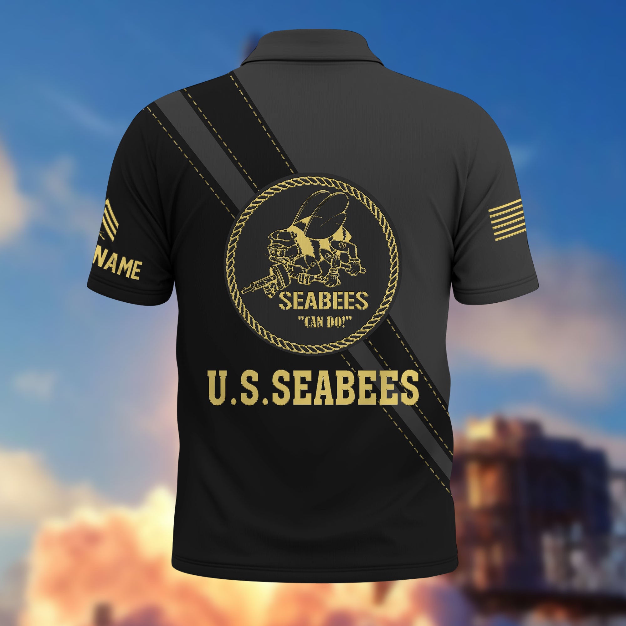 Premium Custom US Seabees Polo Shirt VPVC214209, Gifts For Seabees Veteran, Best Gifts On Father's Day, Armed Forces Day, Independence Day, Veterans Day.