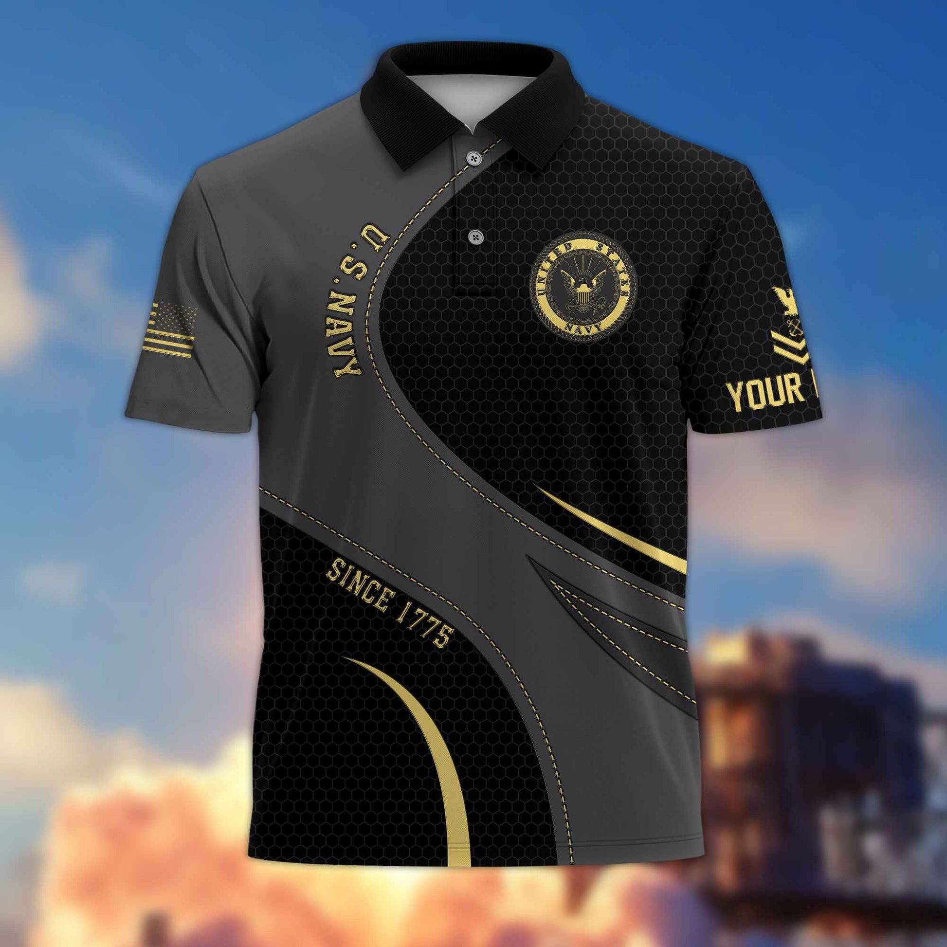 Unique Custom Name, Rank US Navy Polo Shirt VPVC214302, Gifts For Navy Veteran, Best Gifts On Father's Day, Independence Day, Veterans Day.