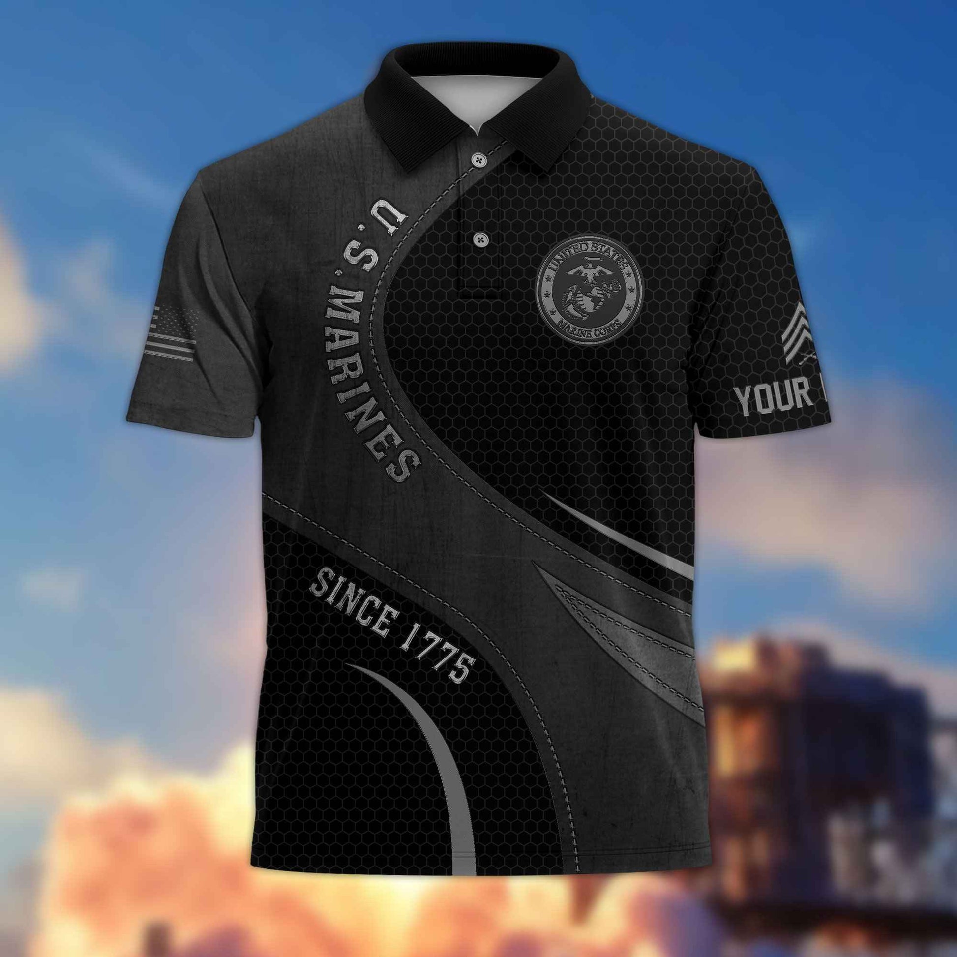 USMC Custom Polo Shirt VPVC214403, Gifts For Marine Veteran, Best Gifts On Father's Day, Armed Forces Day, Independence Day, Veterans Day.