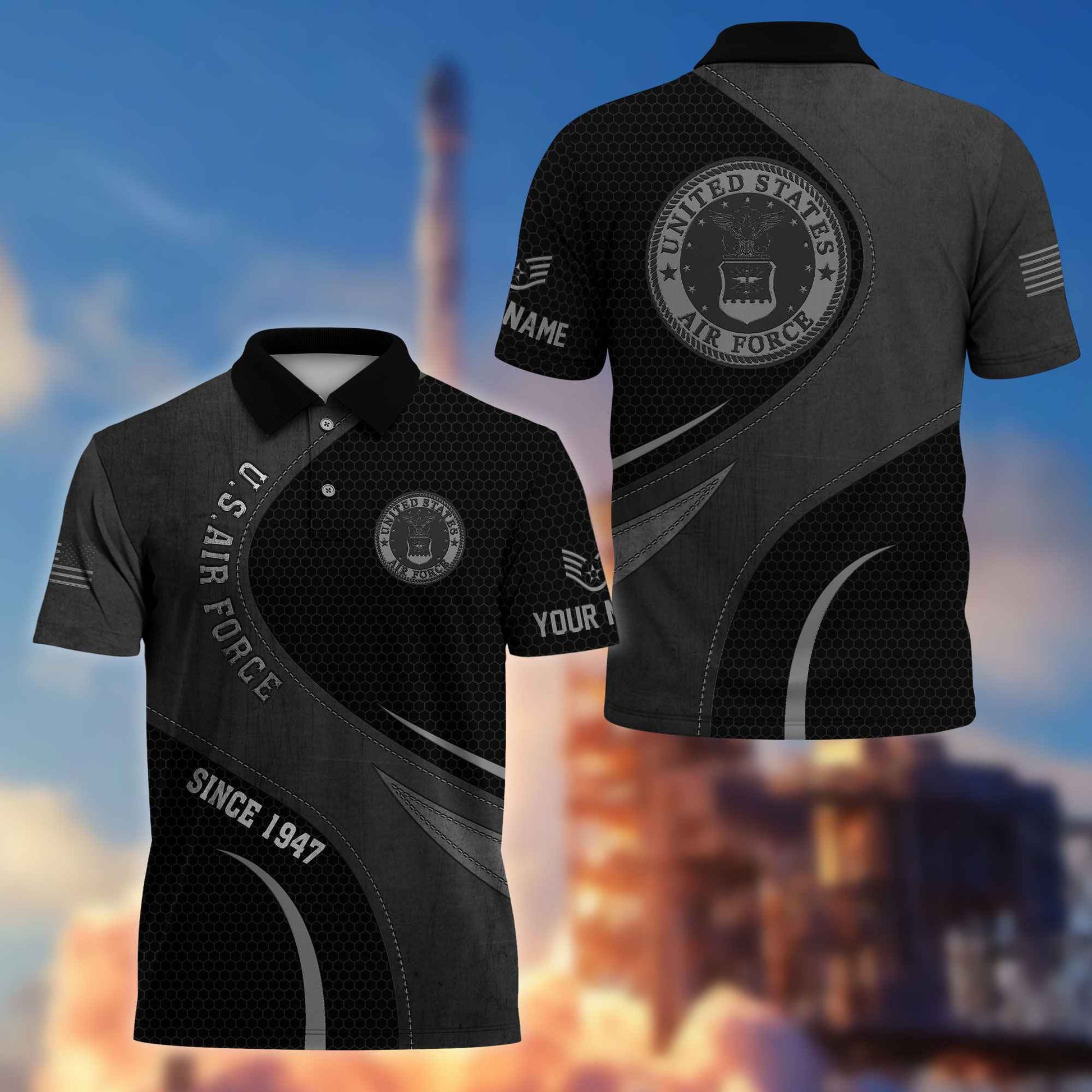 USAF Custom Polo Shirt VPVC214404, Gifts For Air Force Veteran, Best Gifts On Father's Day, Armed Forces Day, Independence Day, Veterans Day.