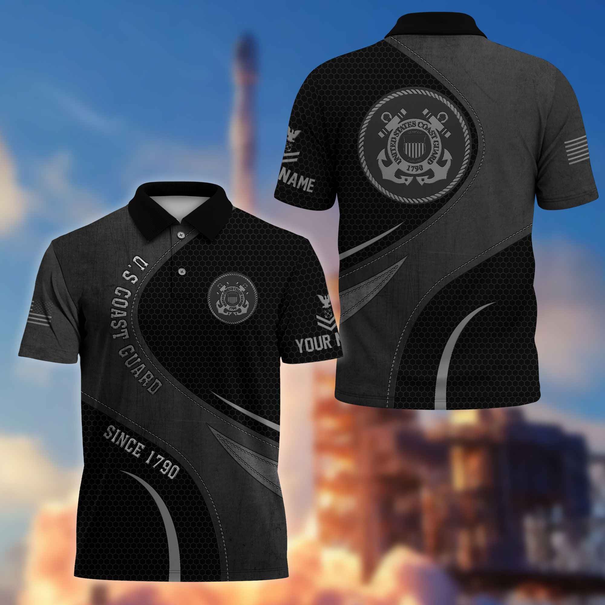 USCG Custom Polo Shirt VPVC214405, Gifts For Coast Guard Veteran, Best Gifts On Father's Day, Armed Forces Day, Independence Day, Veterans Day.
