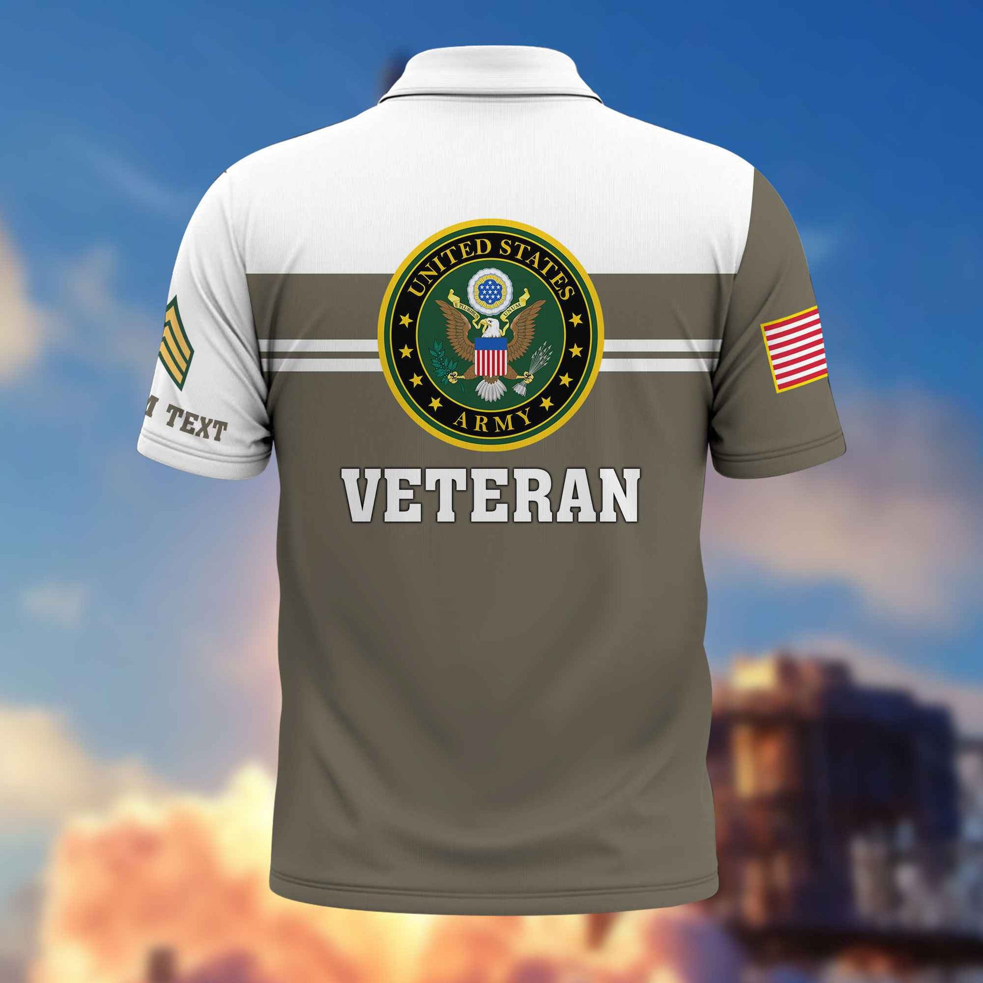 Premium US Army Polo Shirt VPVC214510, Custom Name, Rank, Gifts For Army Veteran, Best Gifts On Father's Day, Armed Forces Day, Independence Day, Veterans Day.