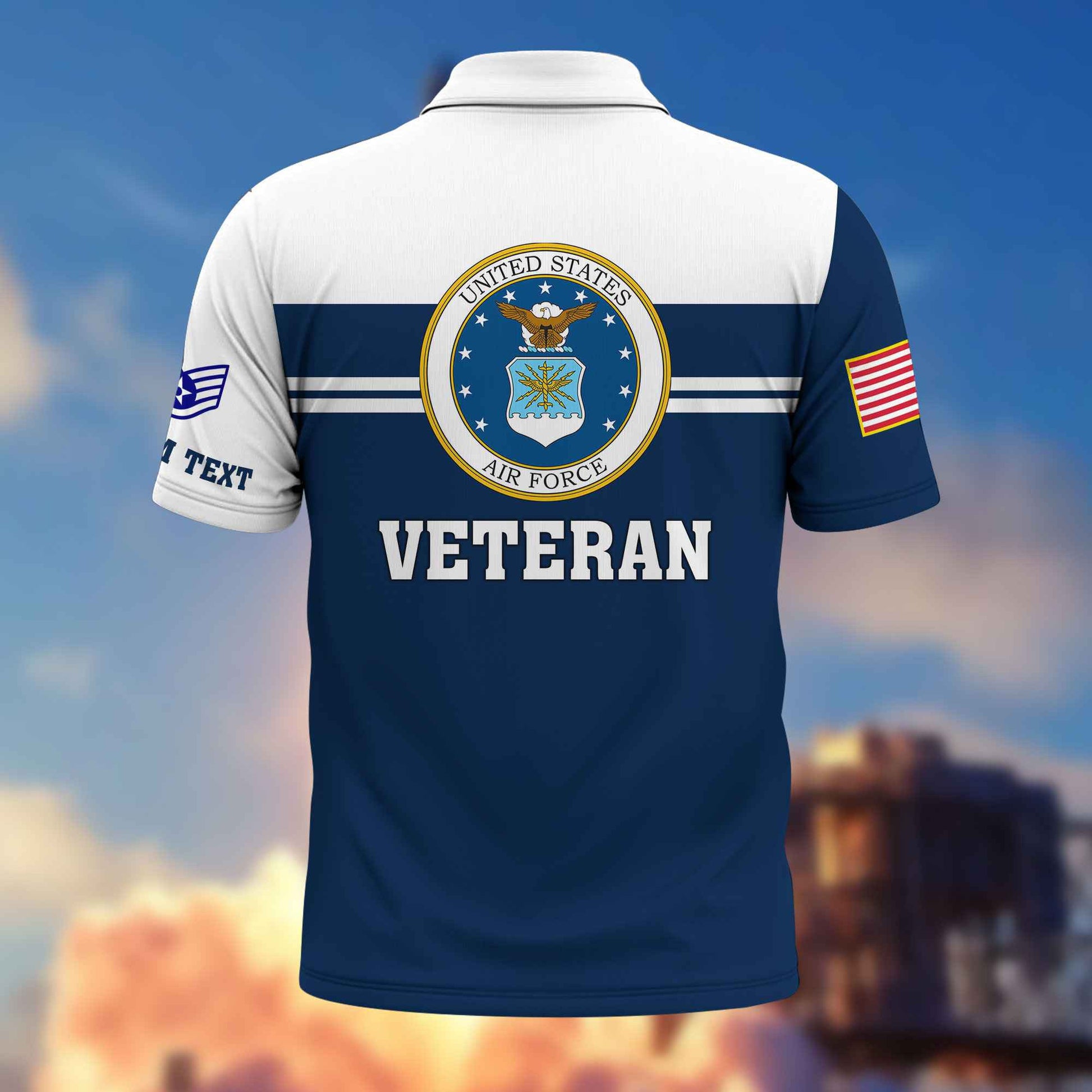Premium USAF Polo Shirt VPVC214512, Custom Name, Rank, Gifts For Air Force Veteran, Best Gifts On Father's Day, Armed Forces Day, Independence Day, Veterans Day.