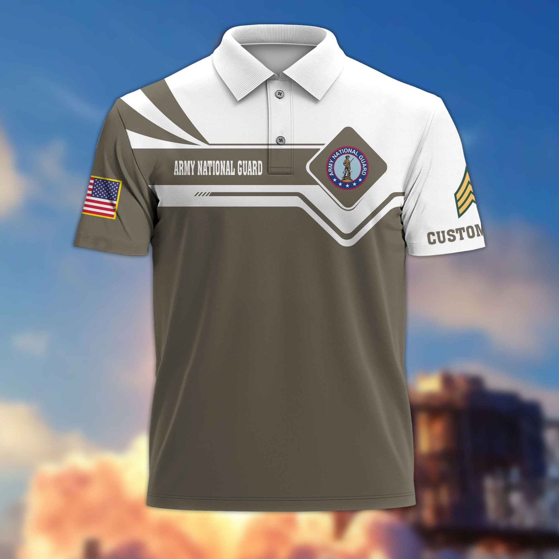 Premium US Army National Guard Polo Shirt VPVC214508, Custom Name, Rank, Gifts For Army National Guard Veteran, Best Gifts On Father's Day, Armed Forces Day, Independence Day, Veterans Day.