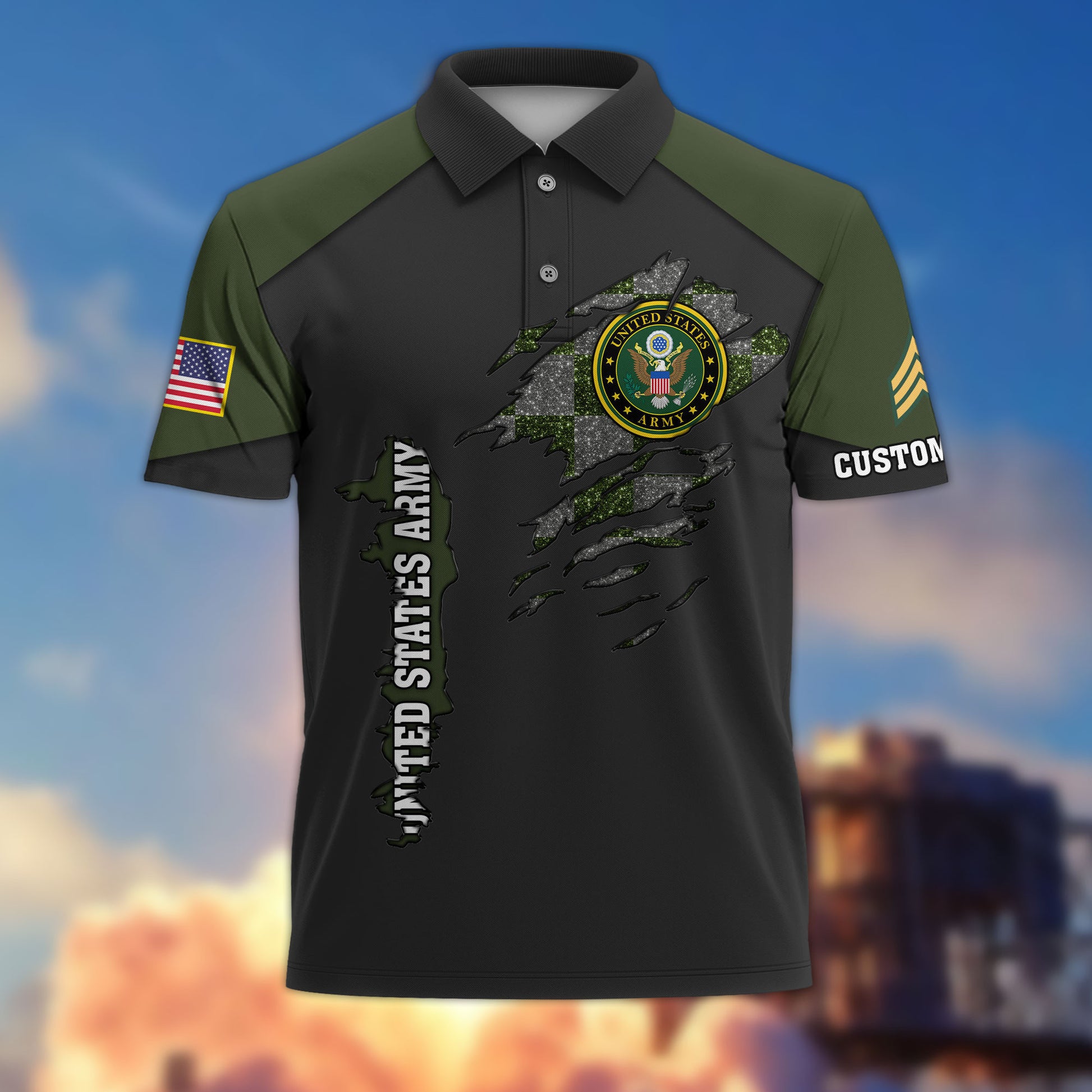 Premium Custom US Army Polo Shirt VPVC214601, Gifts For Army Veteran, Best Gifts On Father's Day, Armed Forces Day, Independence Day, Veterans Day.