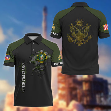 Premium Custom US Army Polo Shirt VPVC214601, Gifts For Army Veteran, Best Gifts On Father's Day, Armed Forces Day, Independence Day, Veterans Day.
