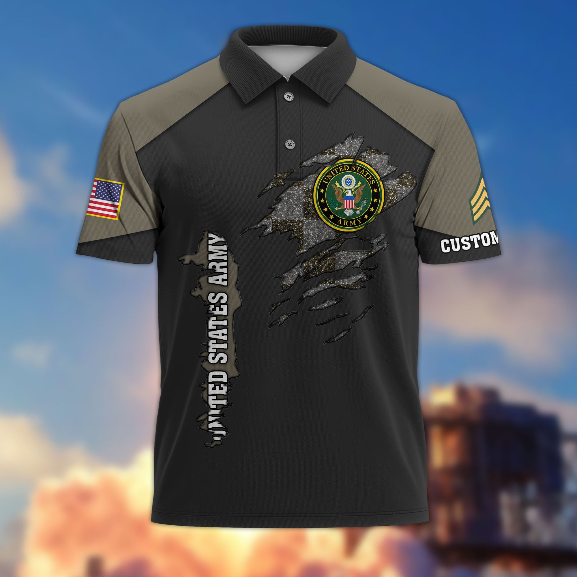 Premium Custom US Army Polo Shirt VPVC214610, Gifts For Army Veteran, Best Gifts On Father's Day, Armed Forces Day, Independence Day, Veterans Day.