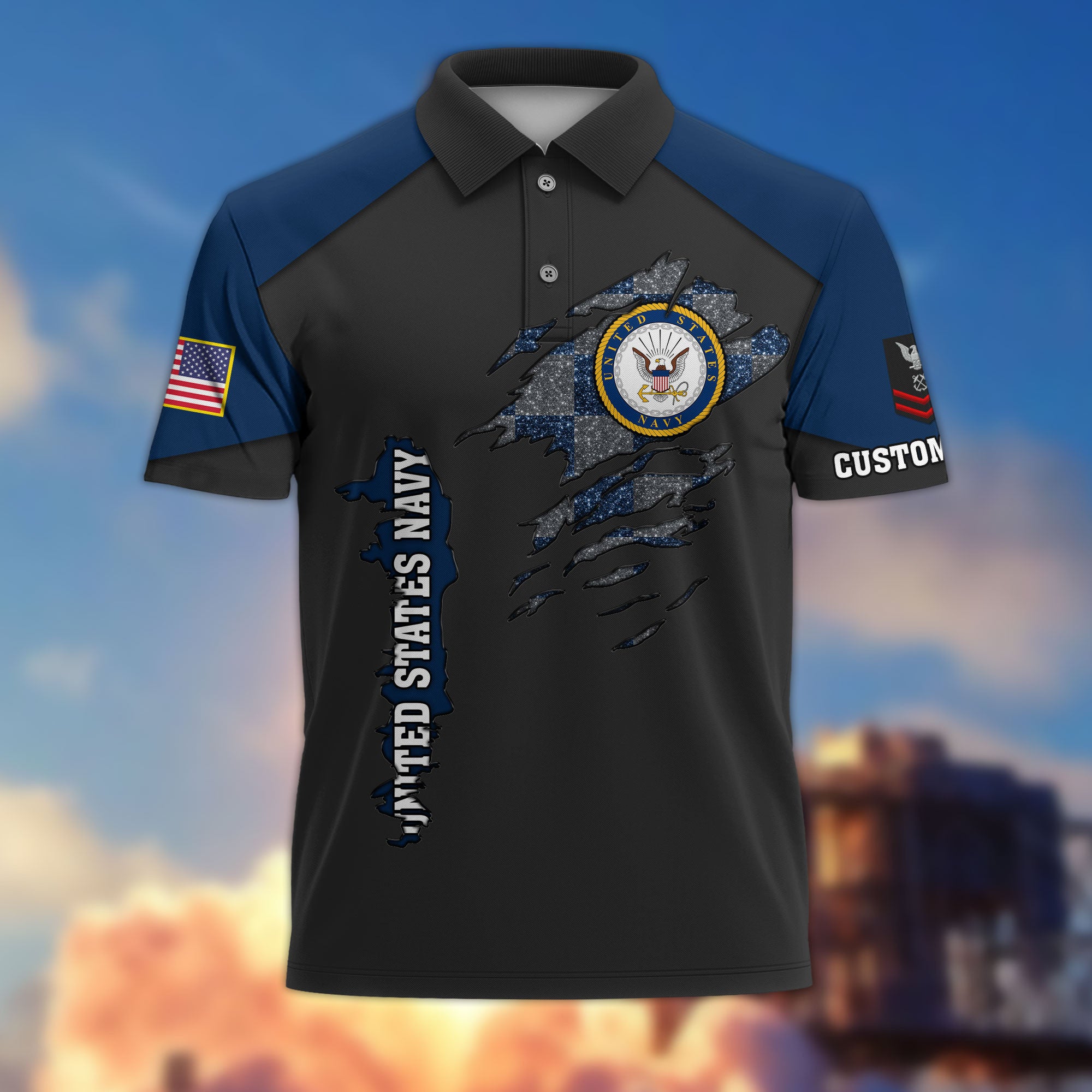 Premium Custom US Navy Polo Shirt VPVC214602, Gifts For Navy Veteran, Best Gifts On Father's Day, Armed Forces Day, Independence Day, Veterans Day.