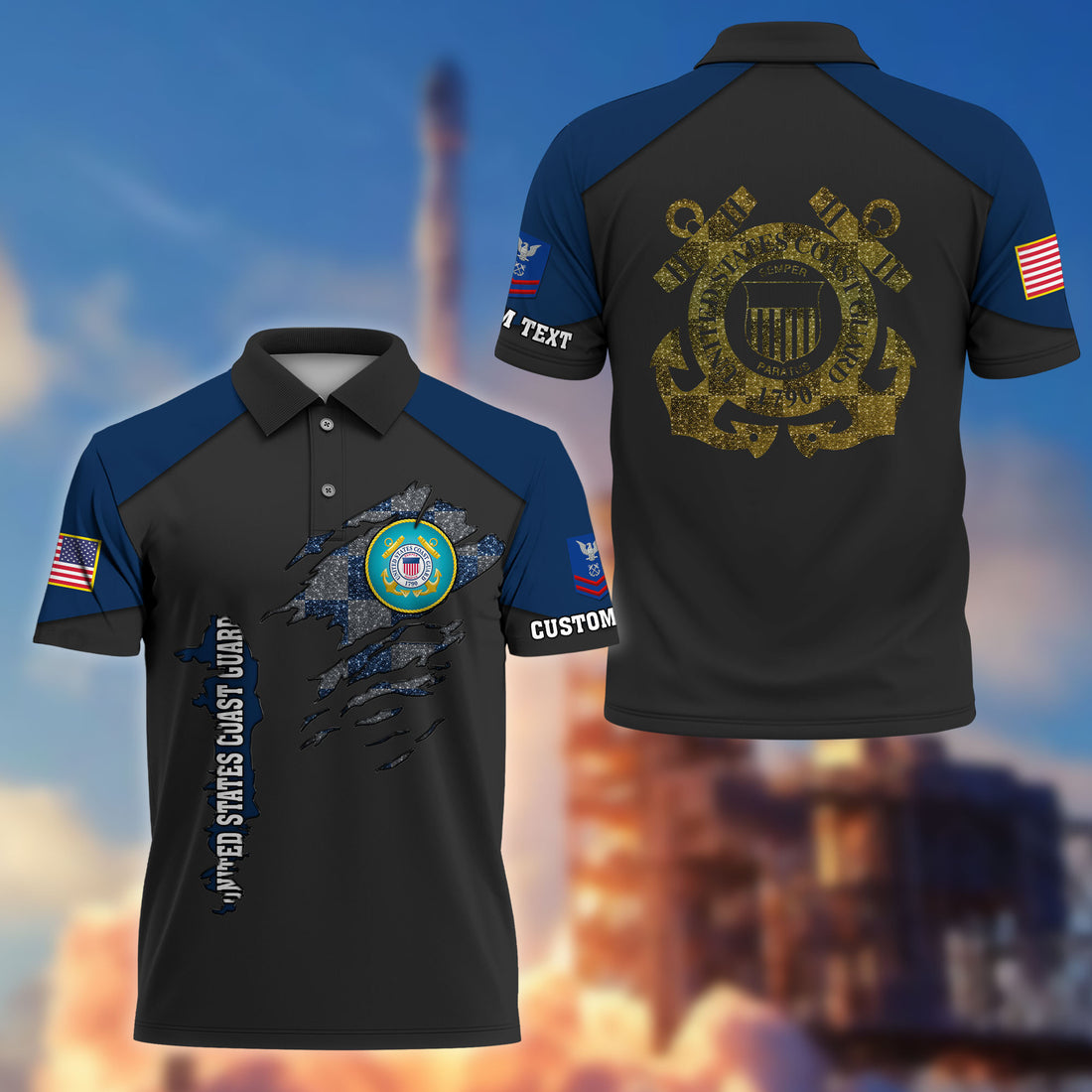 Premium Custom USCG Polo Shirt VPVC214605, Gifts For Coast Guard Veteran, Best Gifts On Father's Day, Armed Forces Day, Independence Day, Veterans Day.