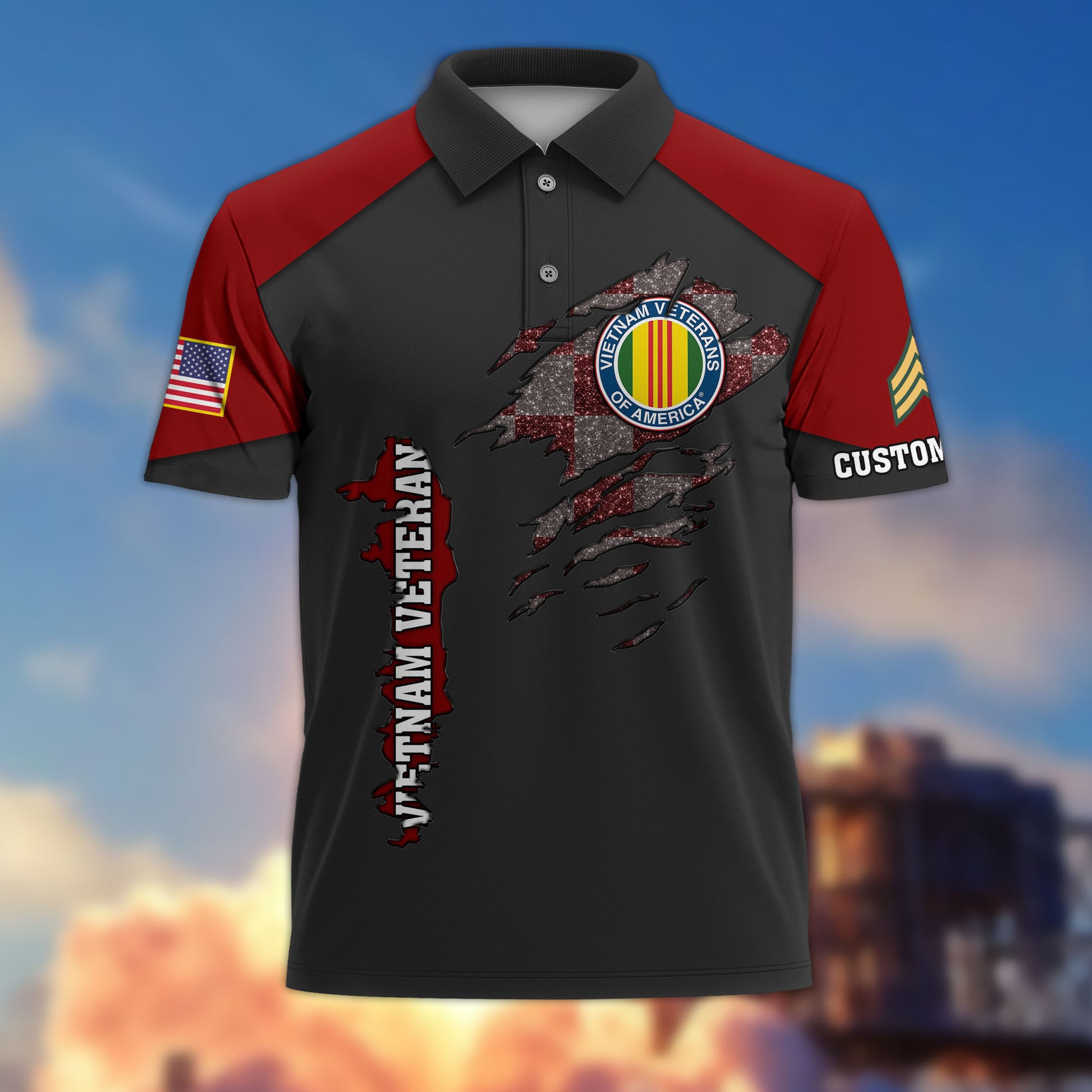 Premium Custom Vietnam Veteran Polo Shirt VPVC214606, Gifts For Vietnam Veteran, Best Gifts On Father's Day, Armed Forces Day, Independence Day, Veterans Day.