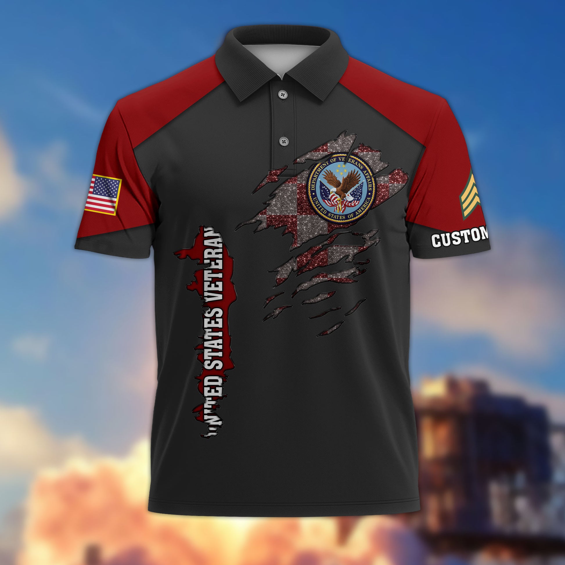Premium Custom US Veteran Polo Shirt VPVC214607, Gifts For US Veteran, Best Gifts On Father's Day, Armed Forces Day, Independence Day, Veterans Day.