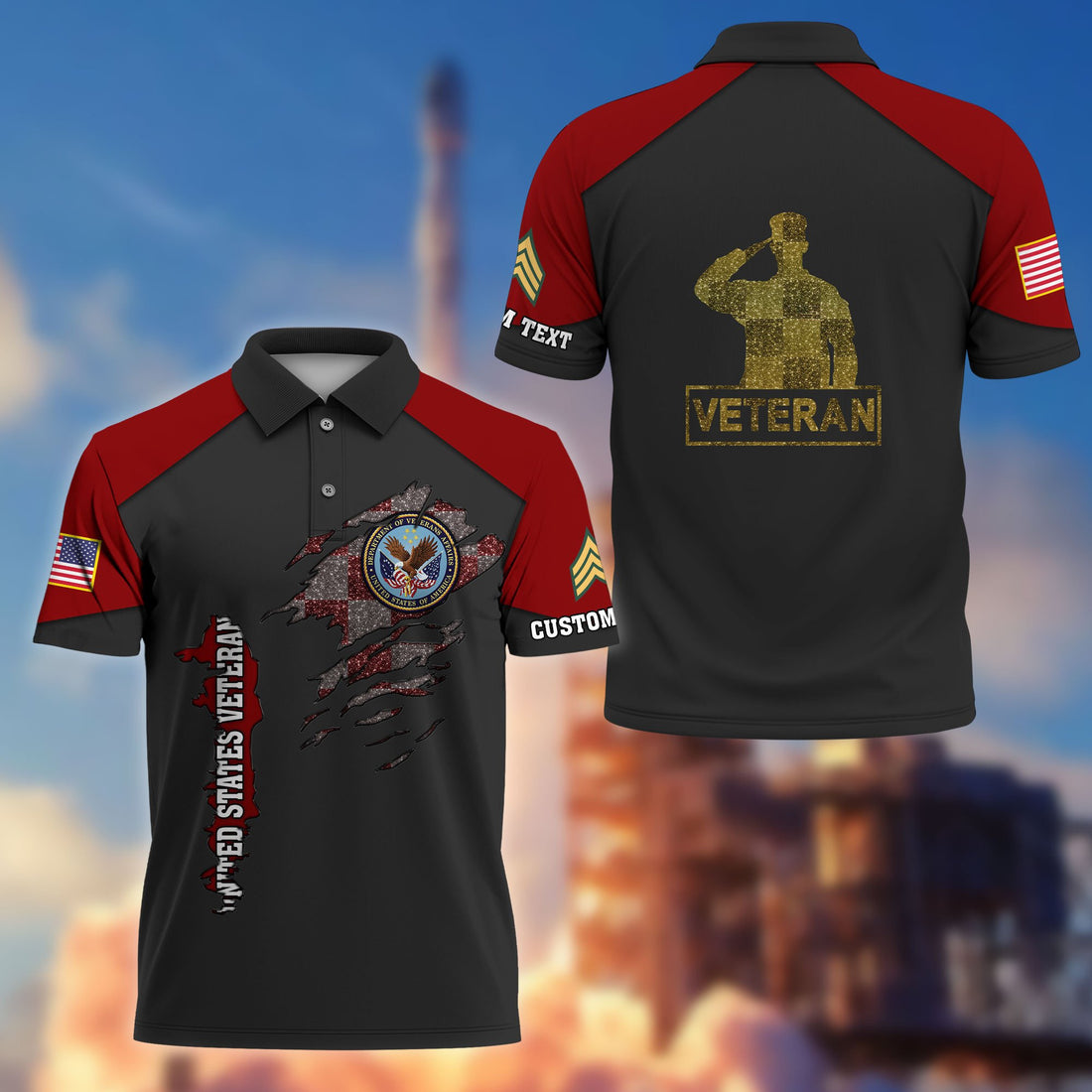 Premium Custom US Veteran Polo Shirt VPVC214607, Gifts For US Veteran, Best Gifts On Father's Day, Armed Forces Day, Independence Day, Veterans Day.