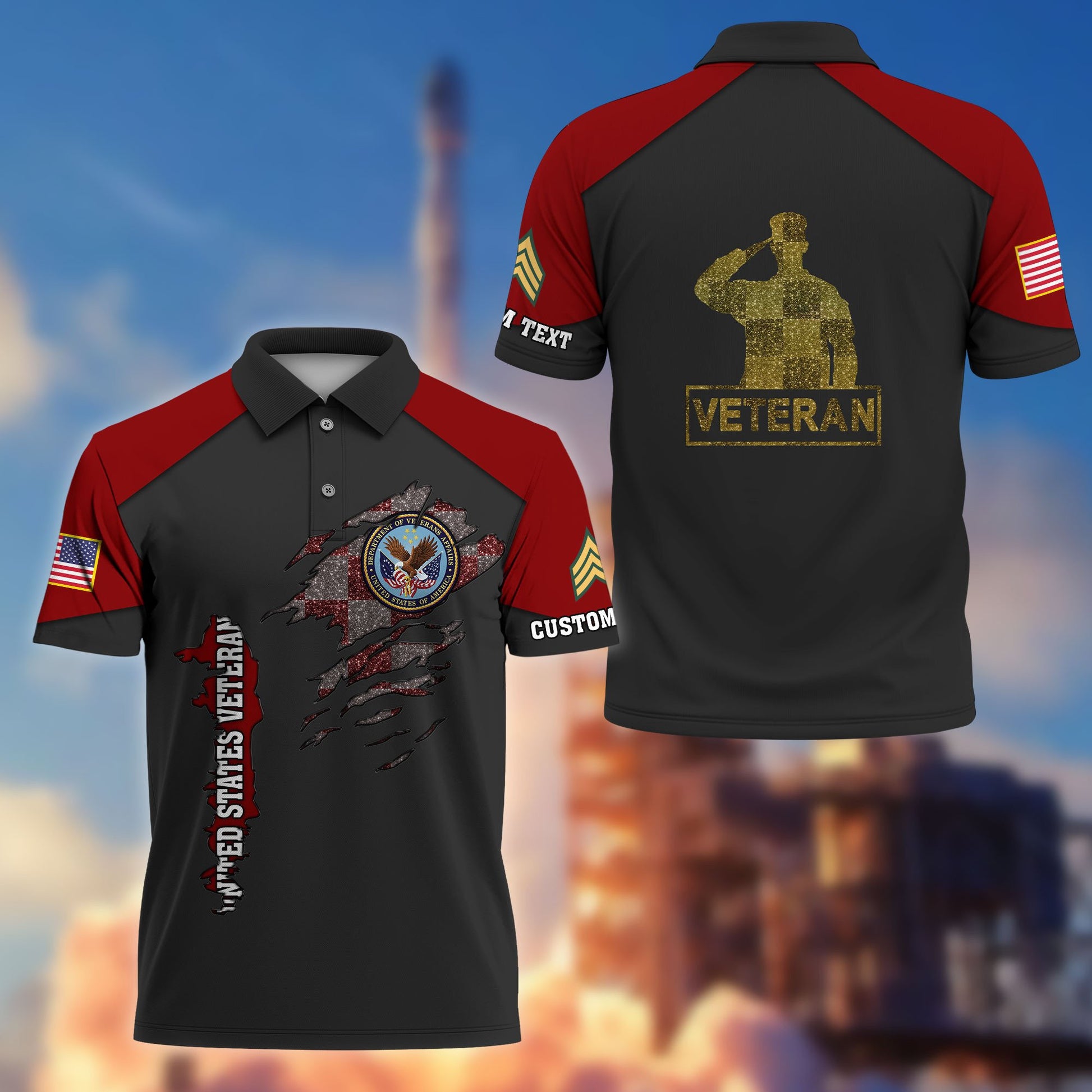Premium Custom US Veteran Polo Shirt VPVC214607, Gifts For US Veteran, Best Gifts On Father's Day, Armed Forces Day, Independence Day, Veterans Day.