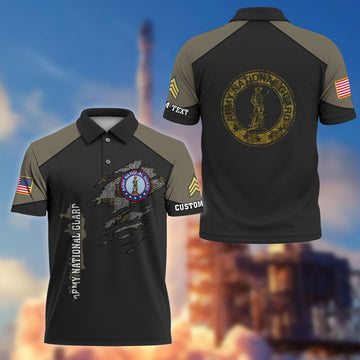 Premium Custom US Army National Guard Polo Shirt VPVC214608, Gifts For Army National Guard Veteran, Best Gifts On Father's Day, Armed Forces Day, Independence Day, Veterans Day.